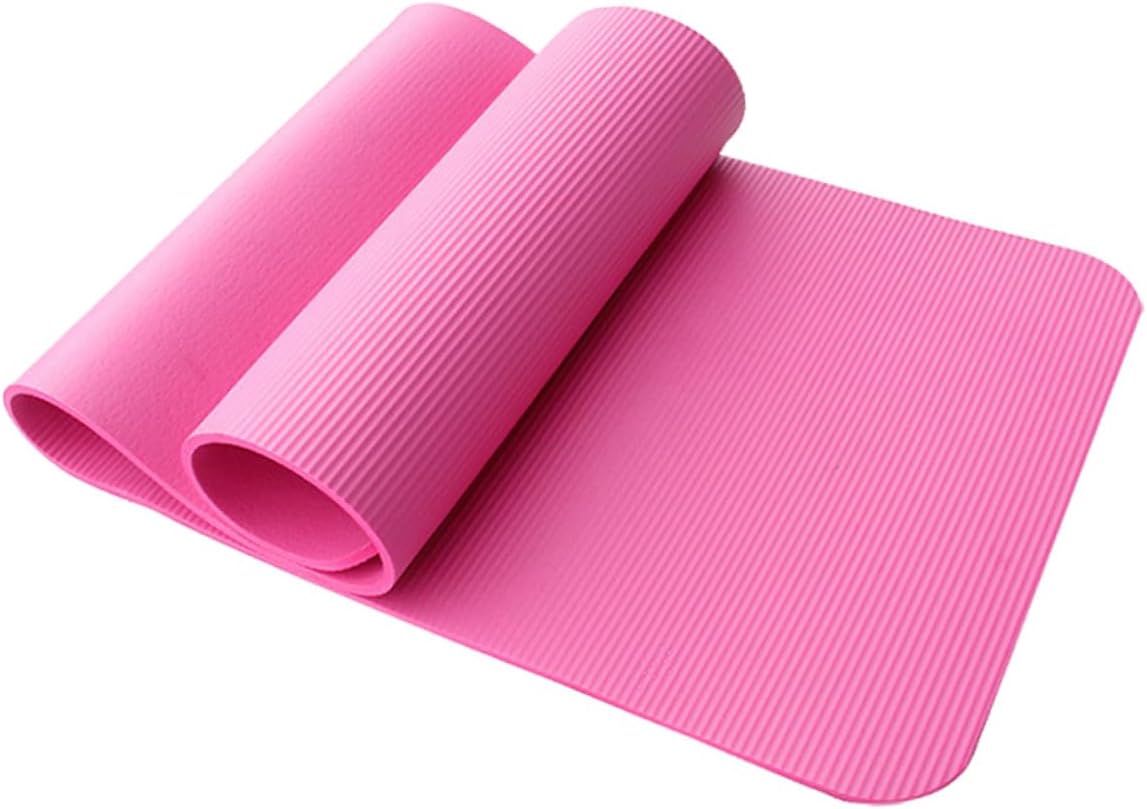 BESPORTBLE Thick Non-slip Nbr Yoga Mat Cushion for Fitness and Pilates Shock Absorbing Exercise Pad with High Resilience Floor Mat for Home Workouts and Stretching Random Color Random Color