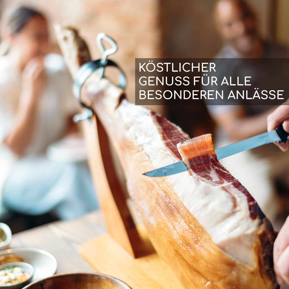 Jamon Serrano Spanischer Schinken-Set | 3,5 kg Paleta Serrano Gran Reserva | 100% Natürlich - Ohne Zusatzstoffe oder Konservierungsmittel | Great Taste Awards 2020 | Gold Star Gewinner Serrano
