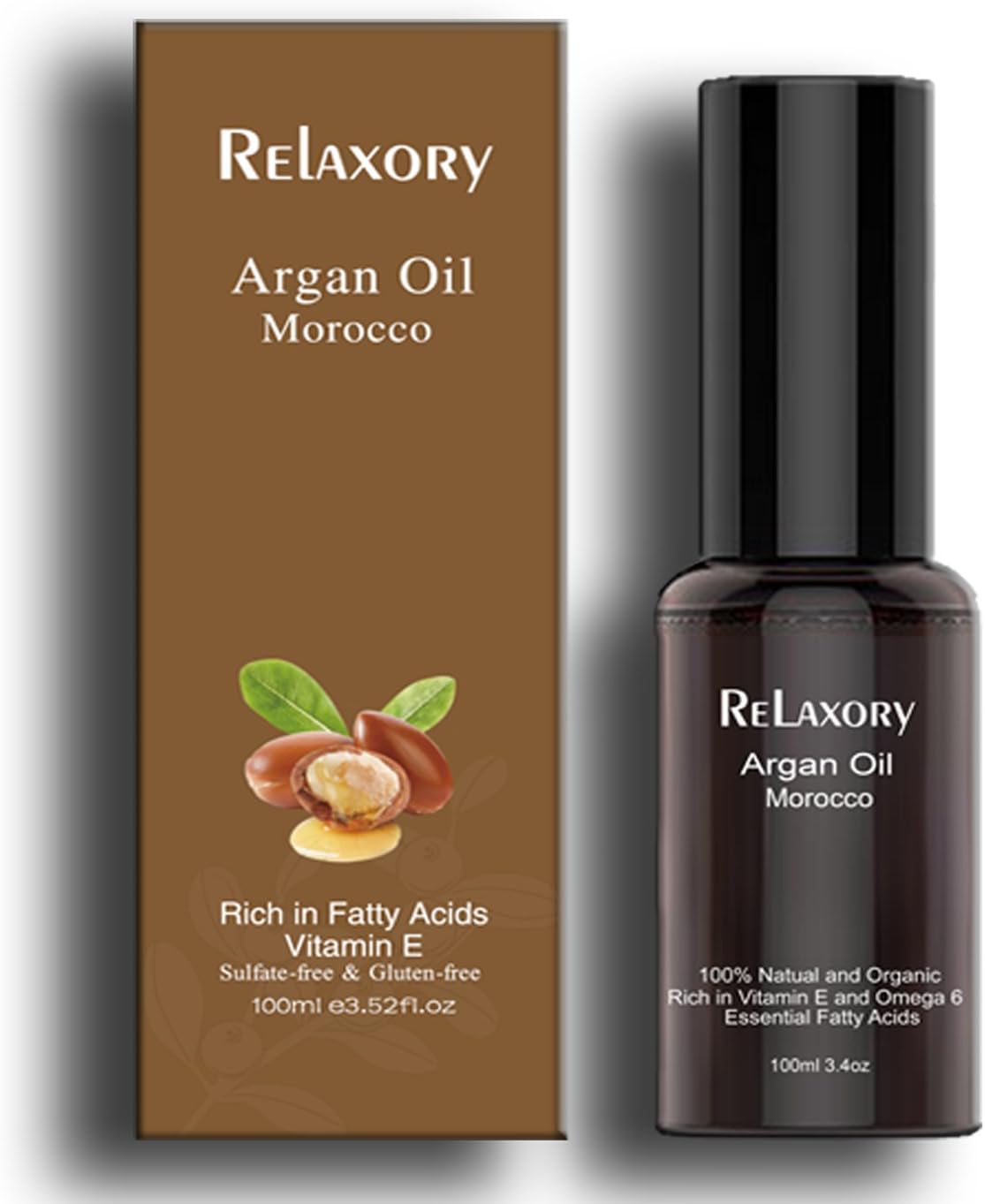 Relaxory Morocan Argan Oil Hair Treatment 3.4Oz 100% Pure & Natural Silky UV Protect Heat Protection Hair Repair Mask