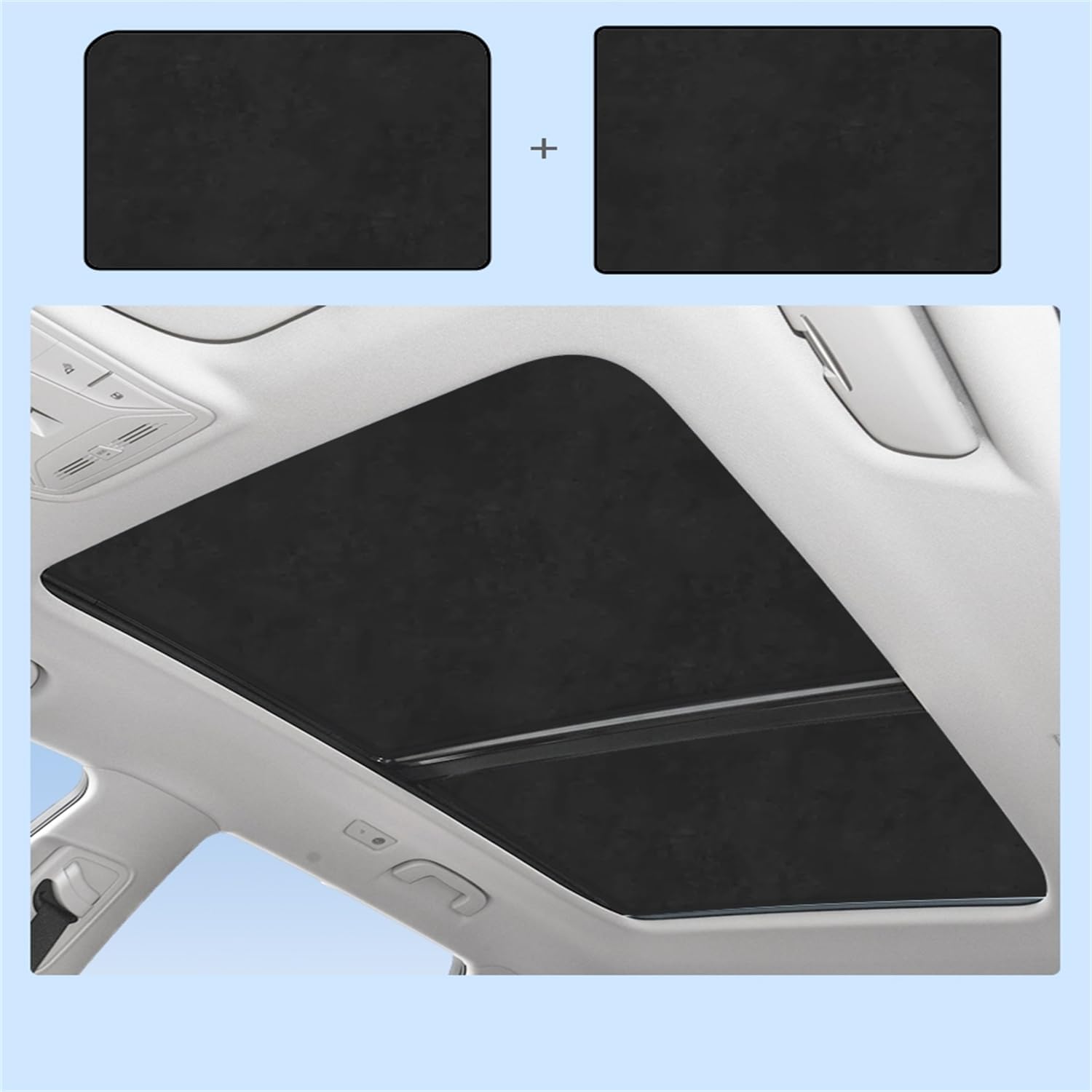 Pare-Soleil de Toit ouvrant de Voiture pour Nissan Qashqai 2011-2022,Isolation Thermique Kit d'assemblage de Toit ouvrant,D-Black Suede