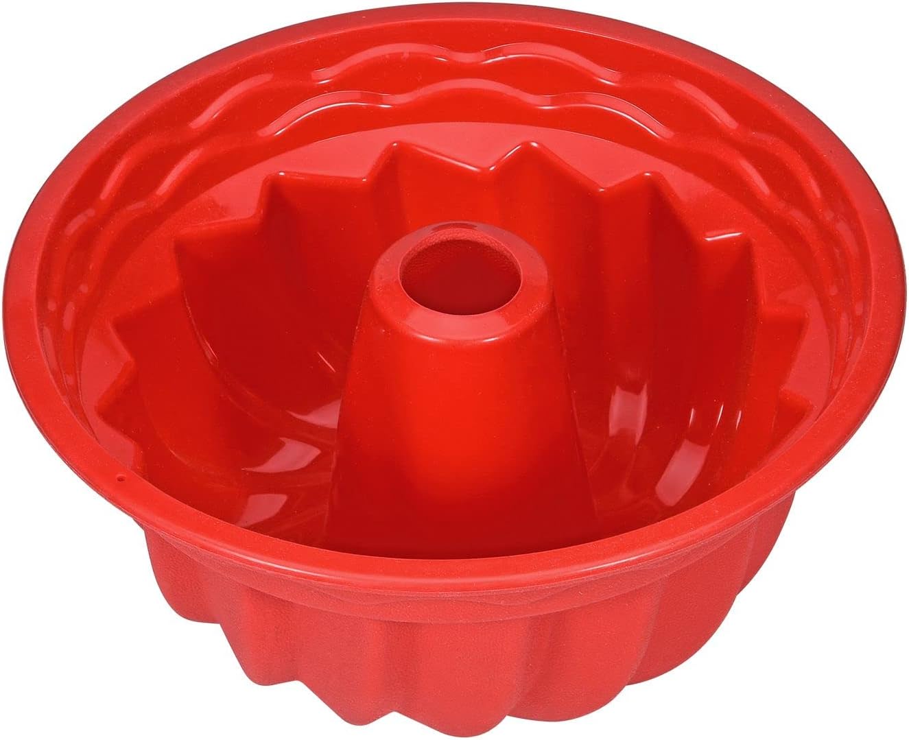 Ecoki Silicone Ring Cake Tin φ23cm(9''), LFGB & BPA Free Cake Baking Pan for Cake, Jello, Bread - Non-Stick & Dishwasher Safe, Red