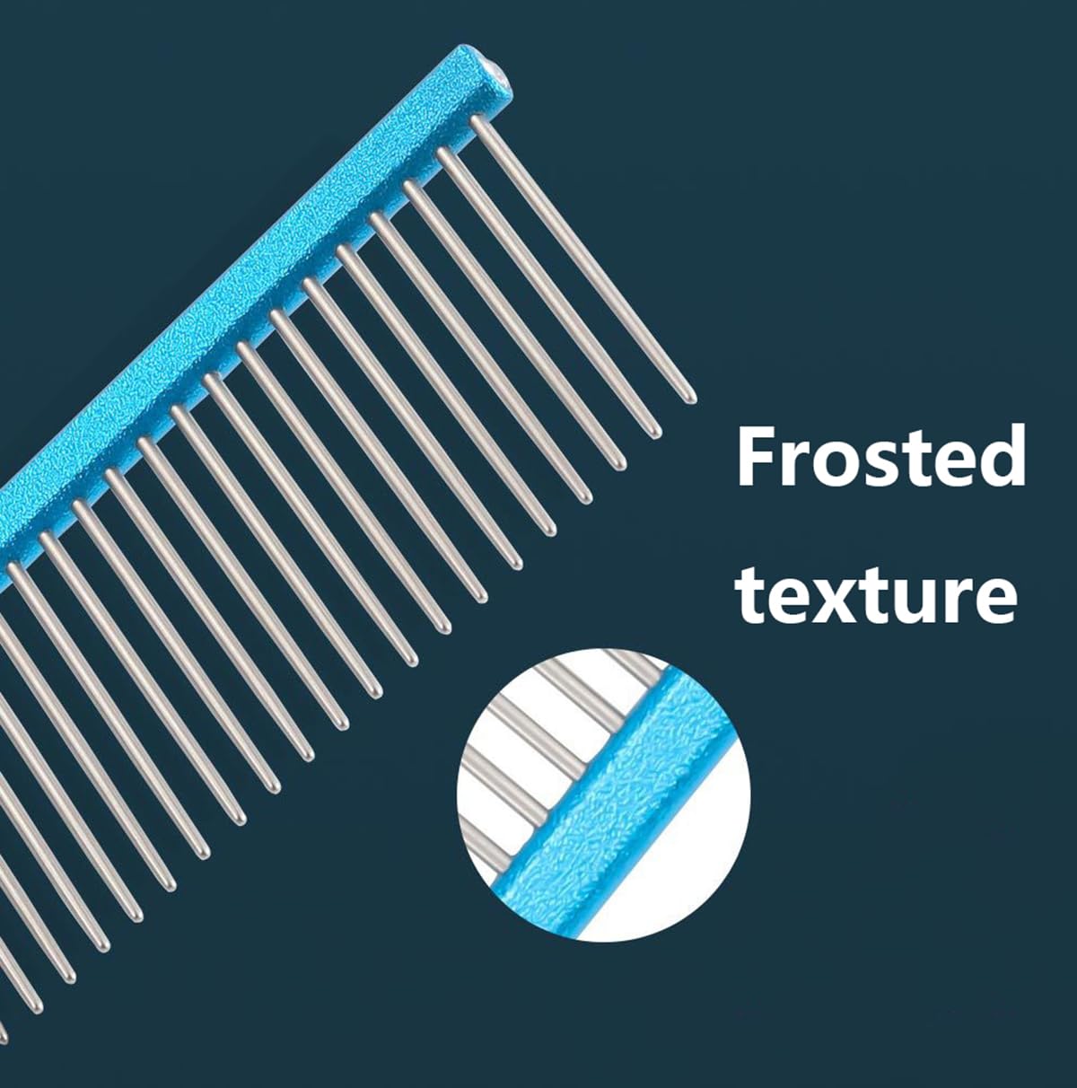 Dog & Cat Stainless Steel Grooming Comb Set – 2-Pack Professional Detangling Tools for Long and Short Haired Dog, Cat and other pets,Gold and blue,S