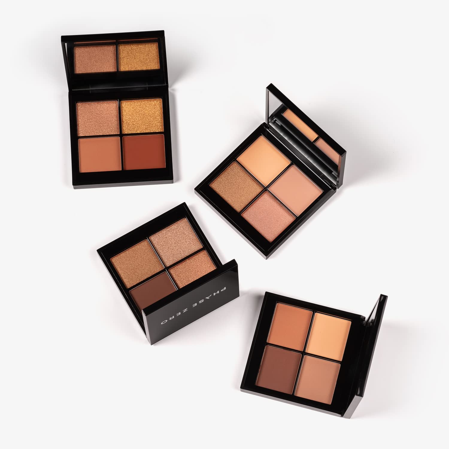 PHASE ZERO Makeup Quad Eyeshadow Palette - Santorini - 5.2g / 0.183 Oz. - Pigmented, Pink-Hued Eyeshadow Palette with a Mix of Matte and Shimmer Pigments