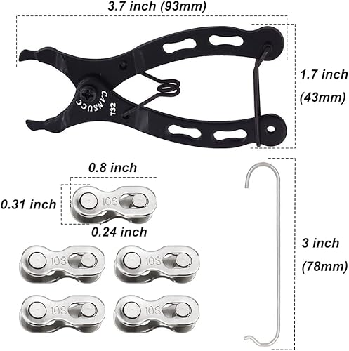 Miniatura 2 de Kit de herramientas de reparación de cadena de bicicleta, alicates de eslabones de bicicleta con 5 pares de eslabones rápidos para cadena de
