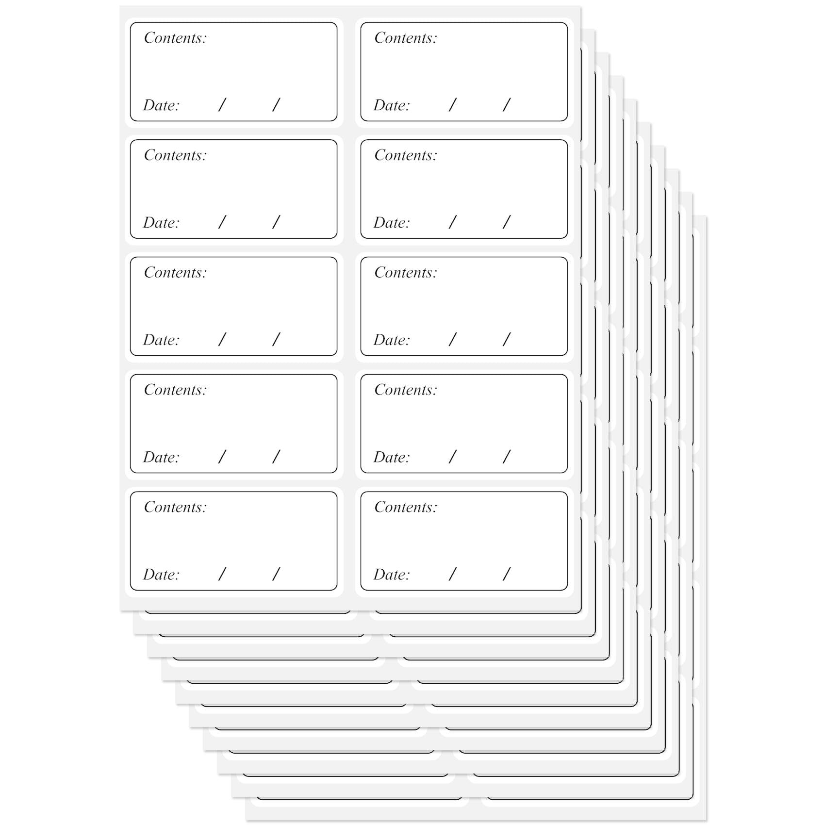 100 Pcs Freezer Labels Easy Peel Off, Food Labels Stickers, No Sticky Residue Refrigerator Date Labels Stickers (Black)