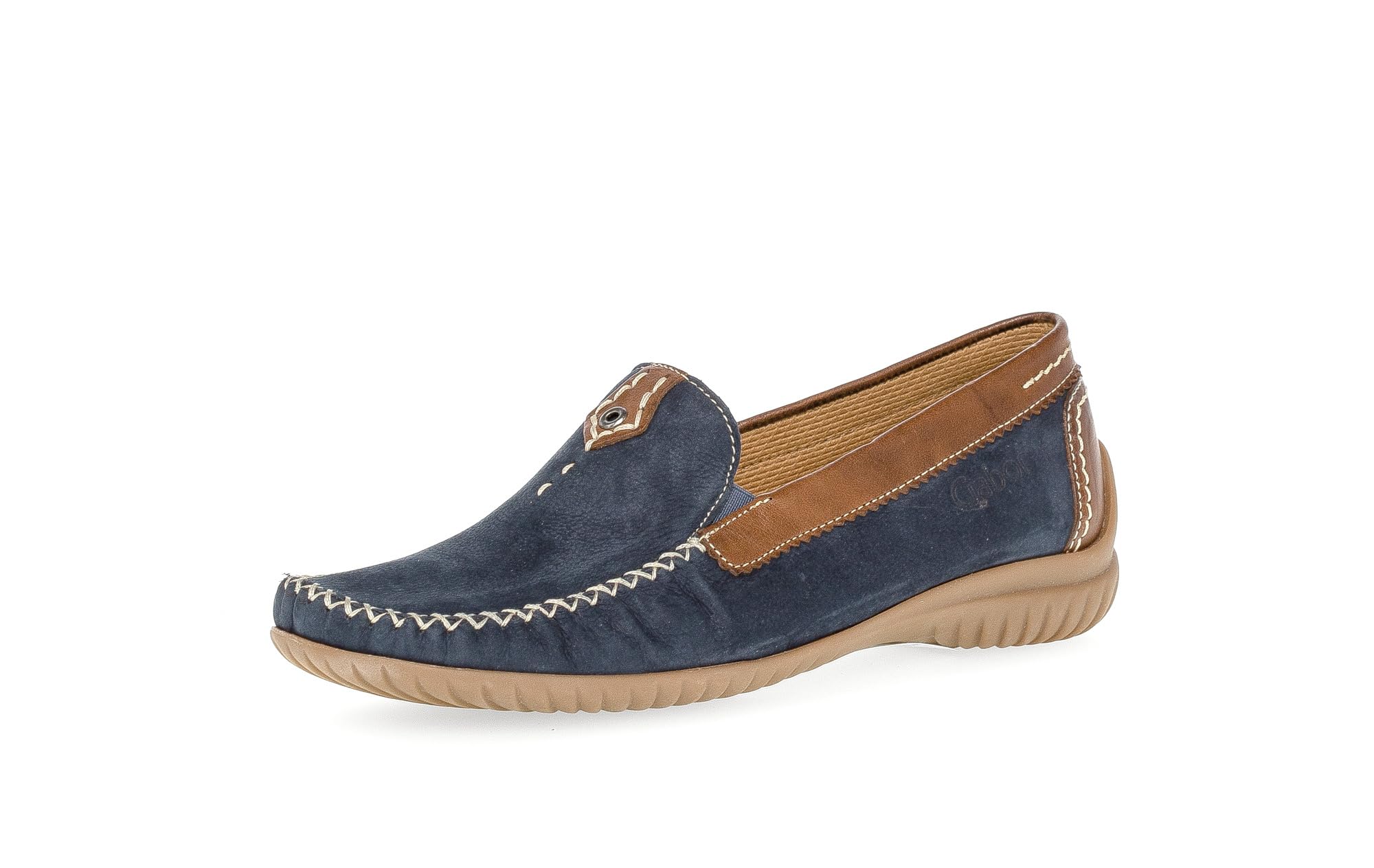 Gabor California | Nightblue Nubuck/Patent | Womens Slip On Moccasin Shoes