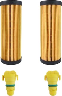 Oil Filter (2Pcs) Fit for 2015-2020 Ford Edge F-150 2017-2019 Fusion 2017-2020 Lincoln MKZ Continental 2016-2018 MKX Replace FT4E-6714-AA FL2062 w/2Pcs Oil Drain Plug