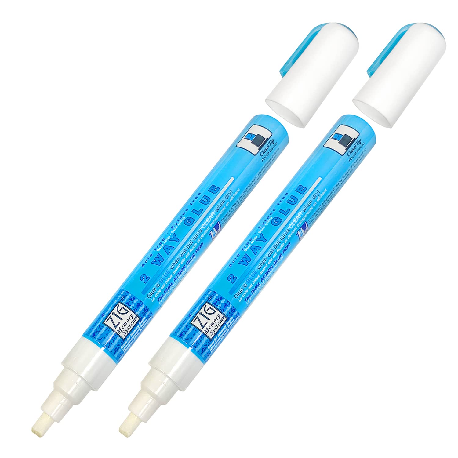 6 Glue Pens, Zig Memory System Archival Quality for Photo Books, Scrapbooking, Embossing, Wedding Fans (Broad Jumbo Tip)