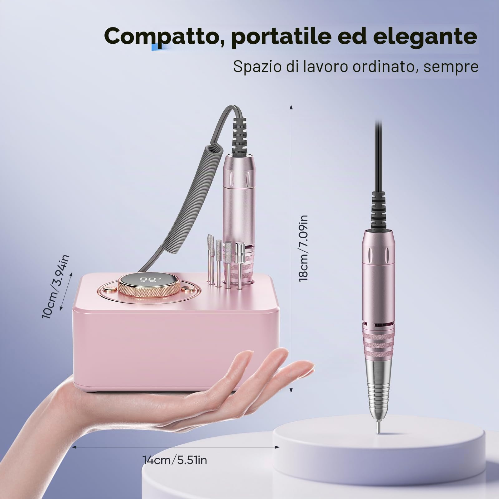 Fresa per Unghie Professionale 35000RPM,Lima Elettrica per Unghie,Manicure e Pedicure, Trapano Elettrico per Rimozione Gel/Smalto,Salone Manicure Set e Pedicure Elettrico