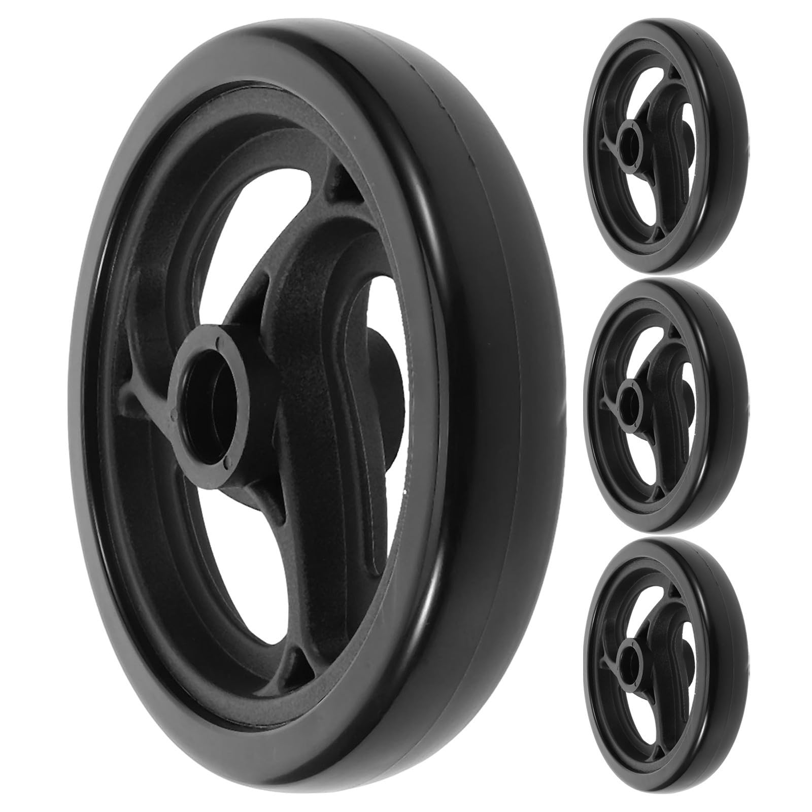 Yardenfun 4 Piezas Rueda Giratoria Delantera para Andador, Plástico Negro
