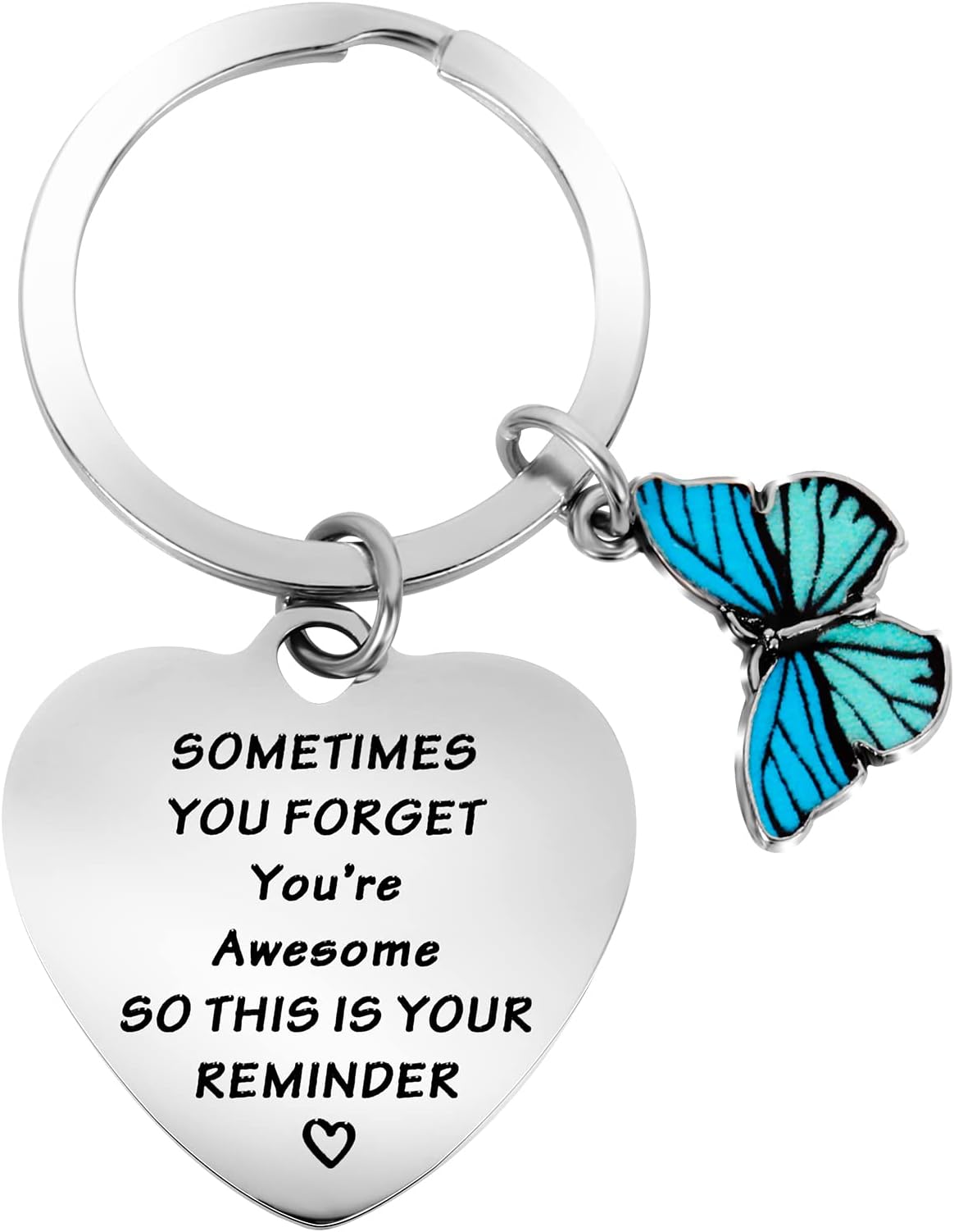 Cobee Inspirational Gifts Keyring for Women, Stainless Steel Motivational Keychain Encouragement Keyring Sometimes You Forget You're Awesome Key Chain Employee Appreciation Coworker Gifts