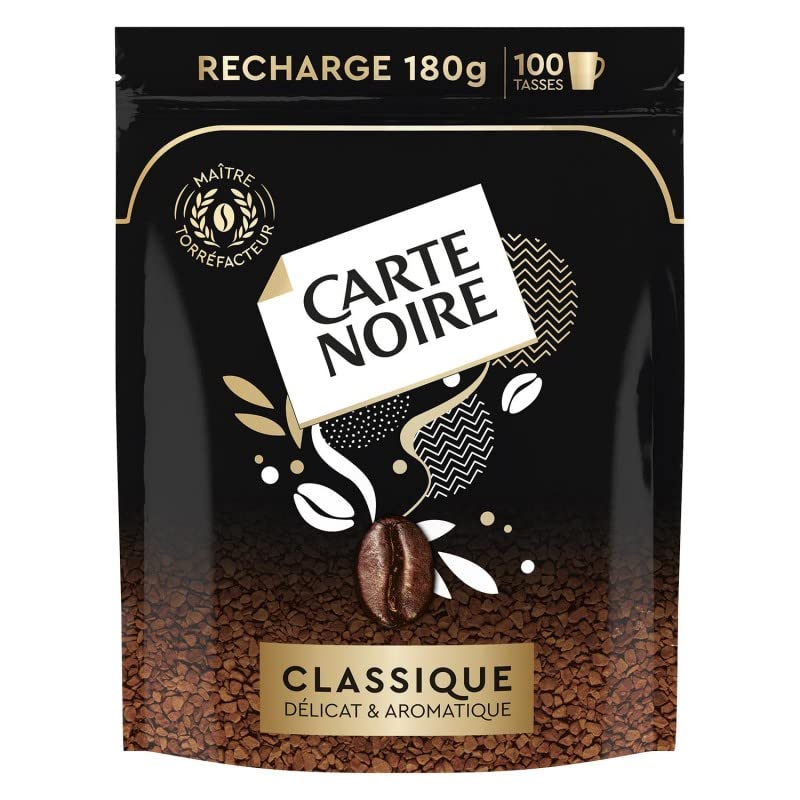 CARTE NOIRE Soluble Eco-Recharge 180G - Café instantané riche en saveur et respectueux de lenvironnement - Économisez en rechargeant votre boîte - Lot De 3