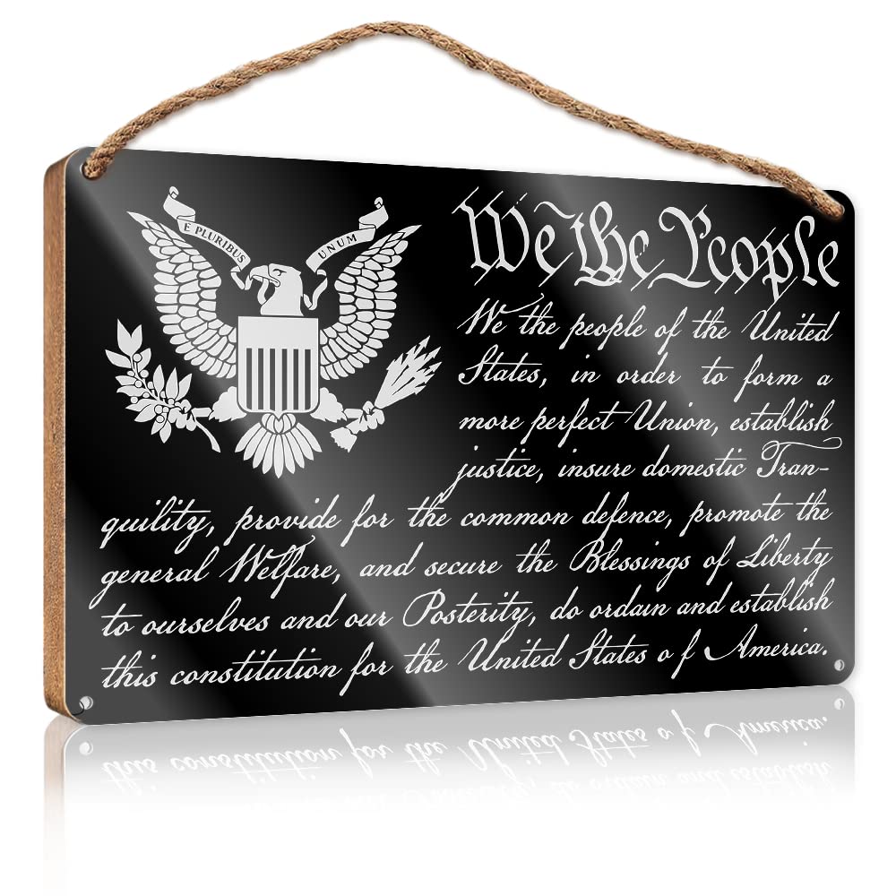 Funny Desk Live Signs Constitution We The People Wooden Sign(15X28CM)