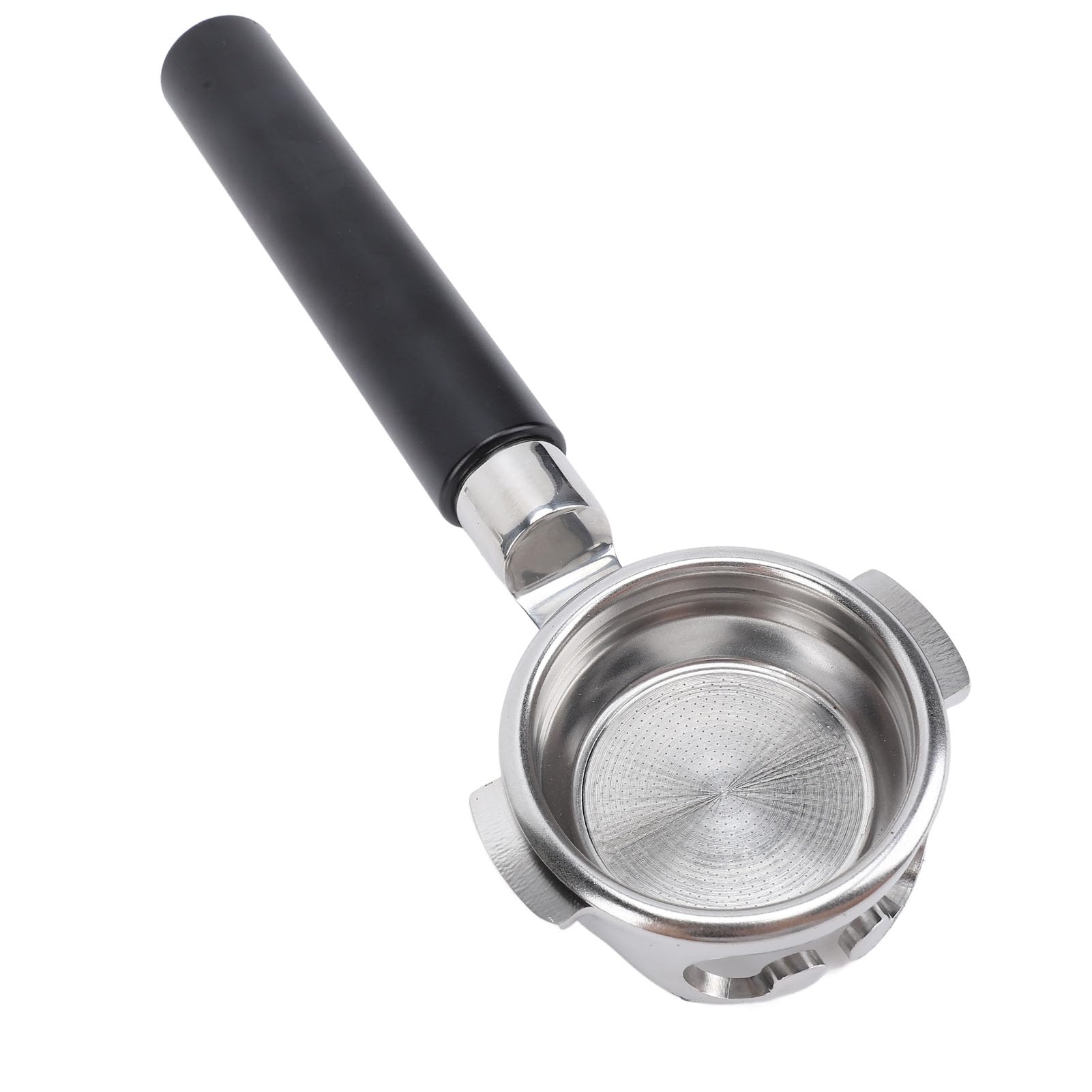 Omabeta Bottomless Coffee Portafilter, Edelstahl 2 Ohren E61 Portafilter mit Ergonomischem Griff für die Herstellung von Zuhause (Schwarze Tinte)
