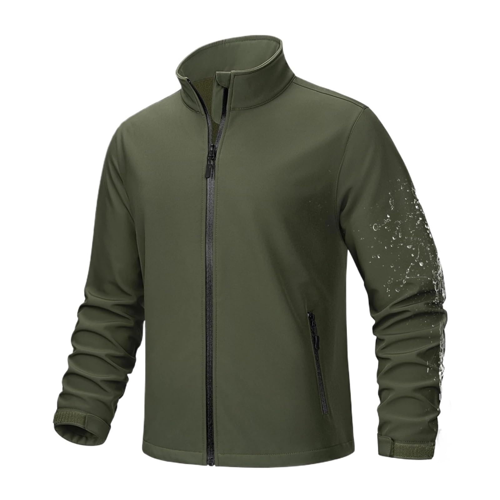 Chaqueta Softshell con forro polar for hombre, cremallera completa, ideal for lluvia, trabajo al aire libre, primavera, trekking, senderismo, cortavientos Para Hombre(Color 4,XL)