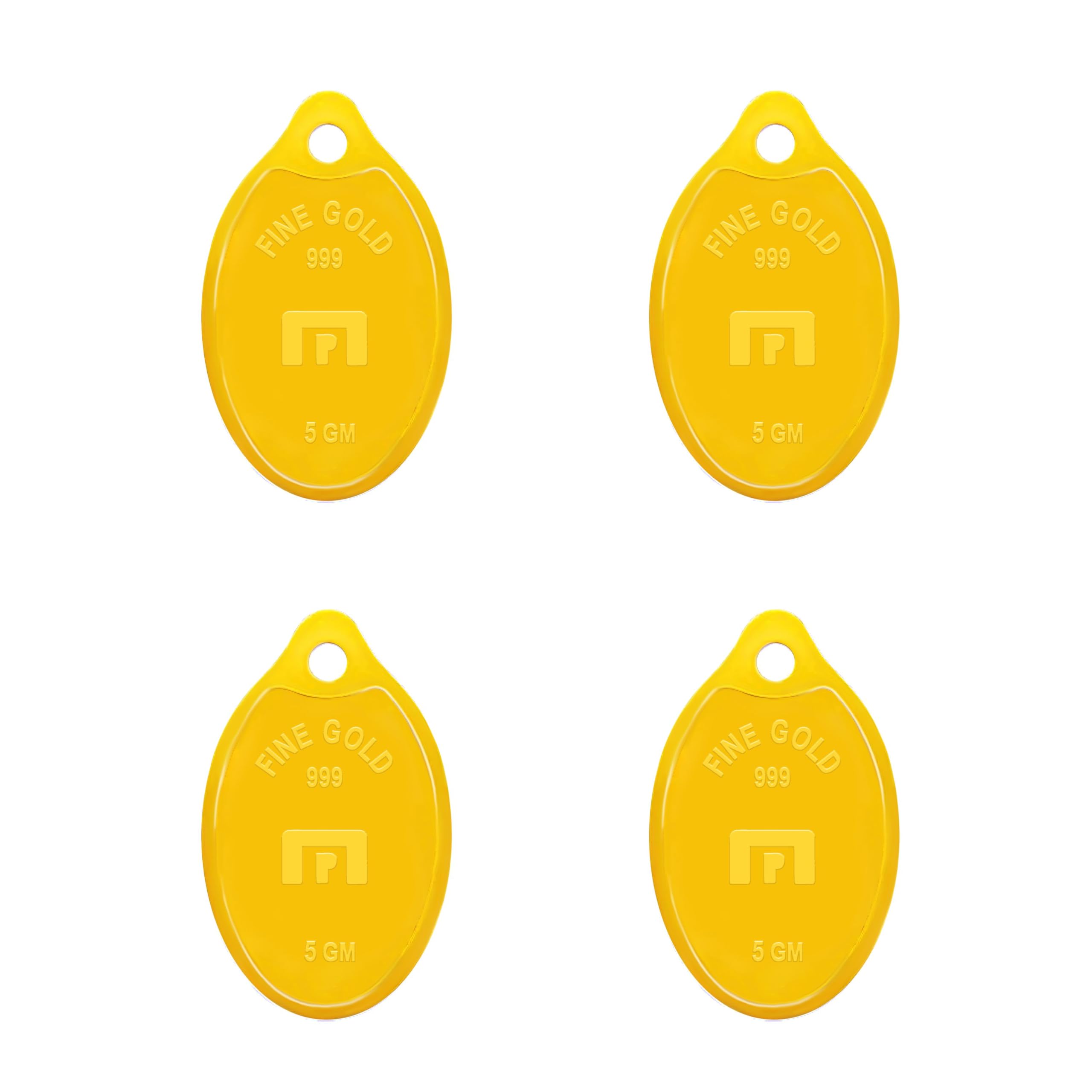 Swarnavarsham 24K (999) Combo Gold Oval Lakshmi Pendant 20 Gram (5gm each x 4 Pcs)