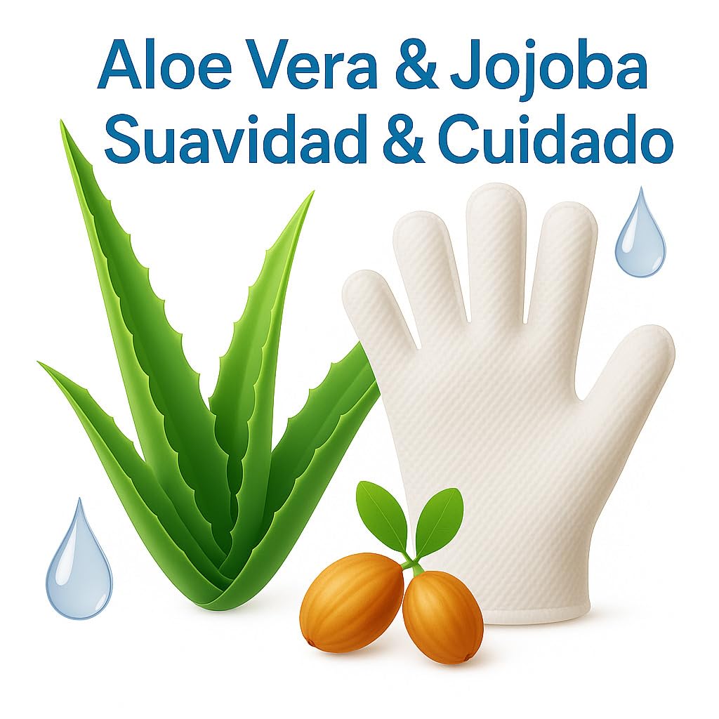Guantes de aseo desechables para perros, gatos y mascotas – Paquete de 12 | Guantes de lavado hipoalergénicos sin enjuague con aloe y jojoba | Limpian, desodorizan | Sin fragancia – forma de la mano