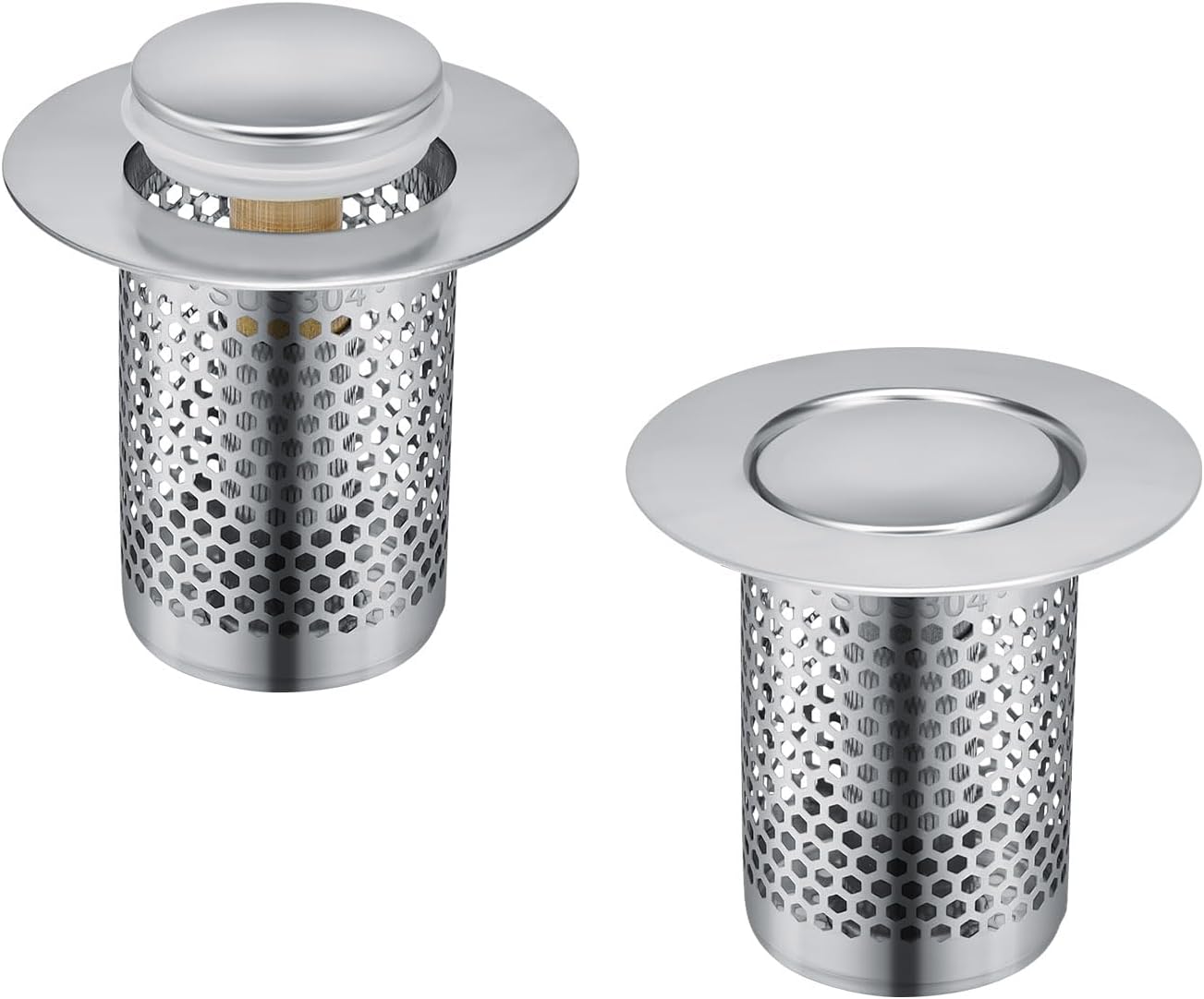 Abflussstopfen Mit Sieb 2er Set - Edelstahl Stöpsel Für Waschbecken