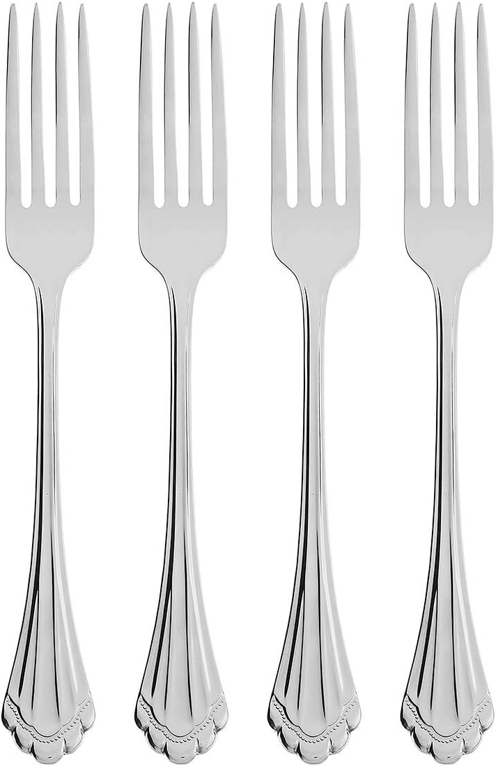 Oneida Marquette Fine Flatware Salad Forks, Set of 4, 18/8 Stainless Steel