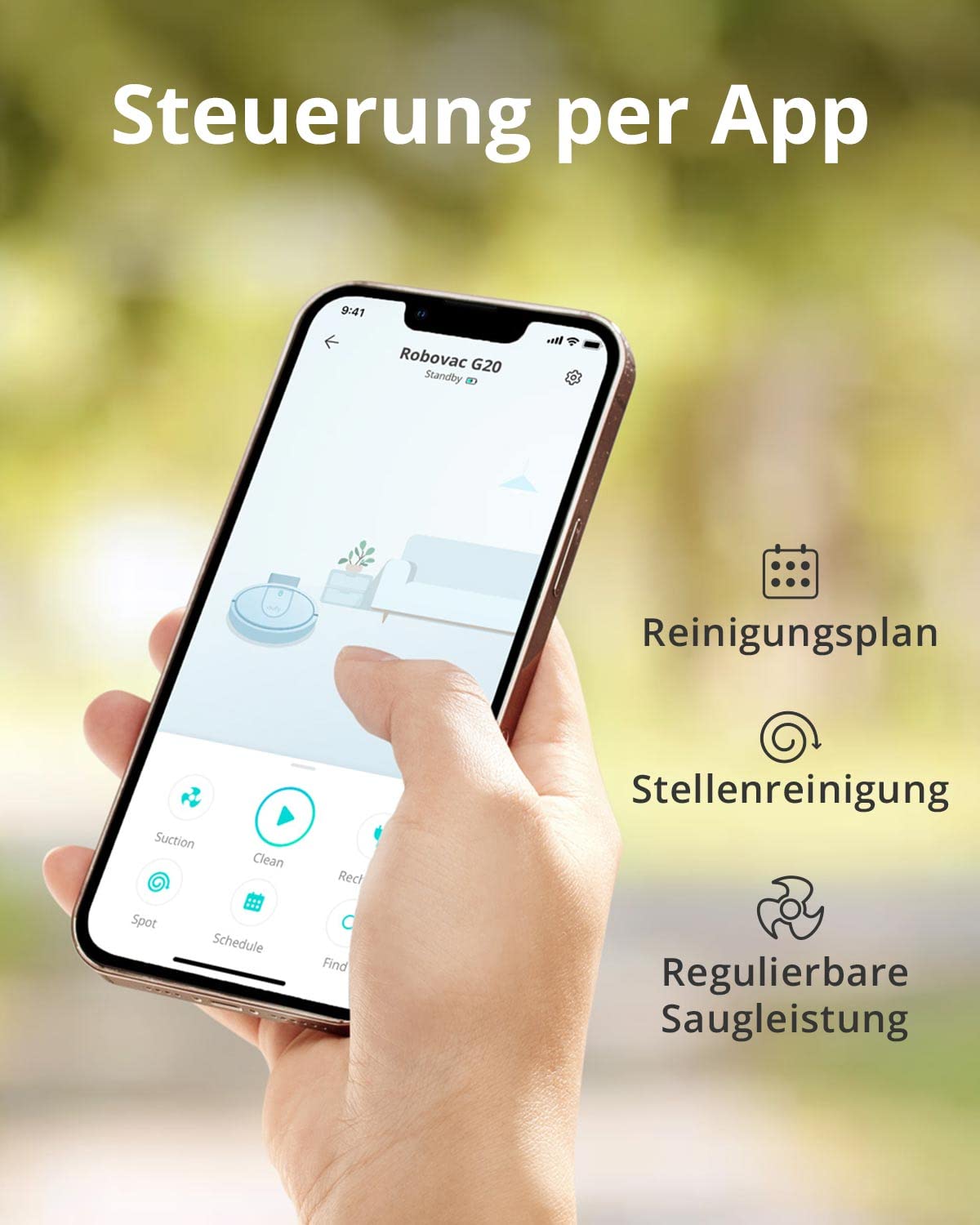 eufy RoboVac G20 Saugroboter, Smart Dynamic Navigation, 2500Pa Saugleistung, Schlankes Design, Kompatibel mit Alexa, für Teppiche und Hartböden(Generalüberholt)