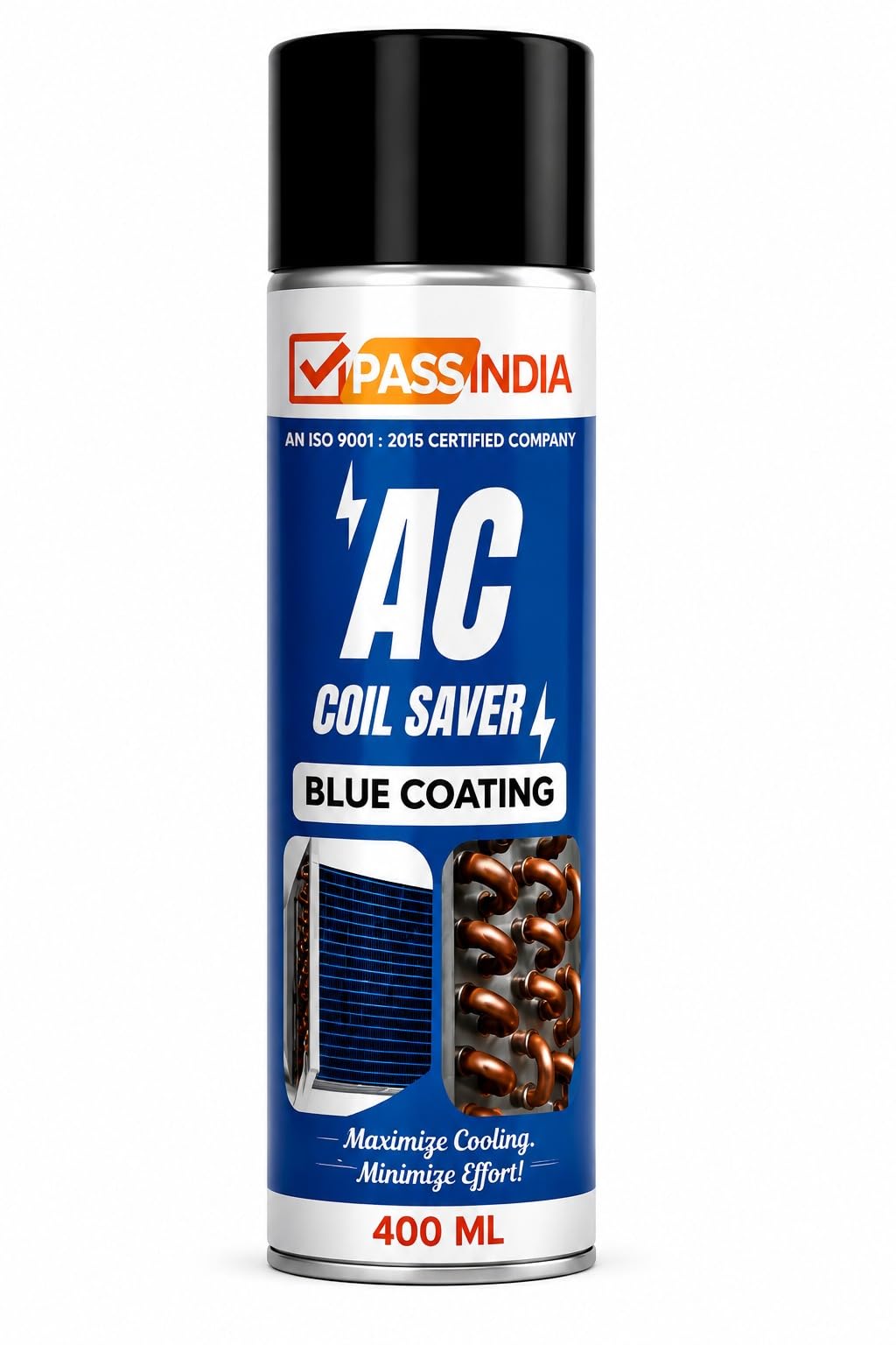 PASS INDIA AC Coil Saver Blue Coating Spray 400ml | Protective Coating for AC Condenser & Evaporator Coils, Corrosion Resistant, HVAC Coil Protection, For Split & Window AC-image-38