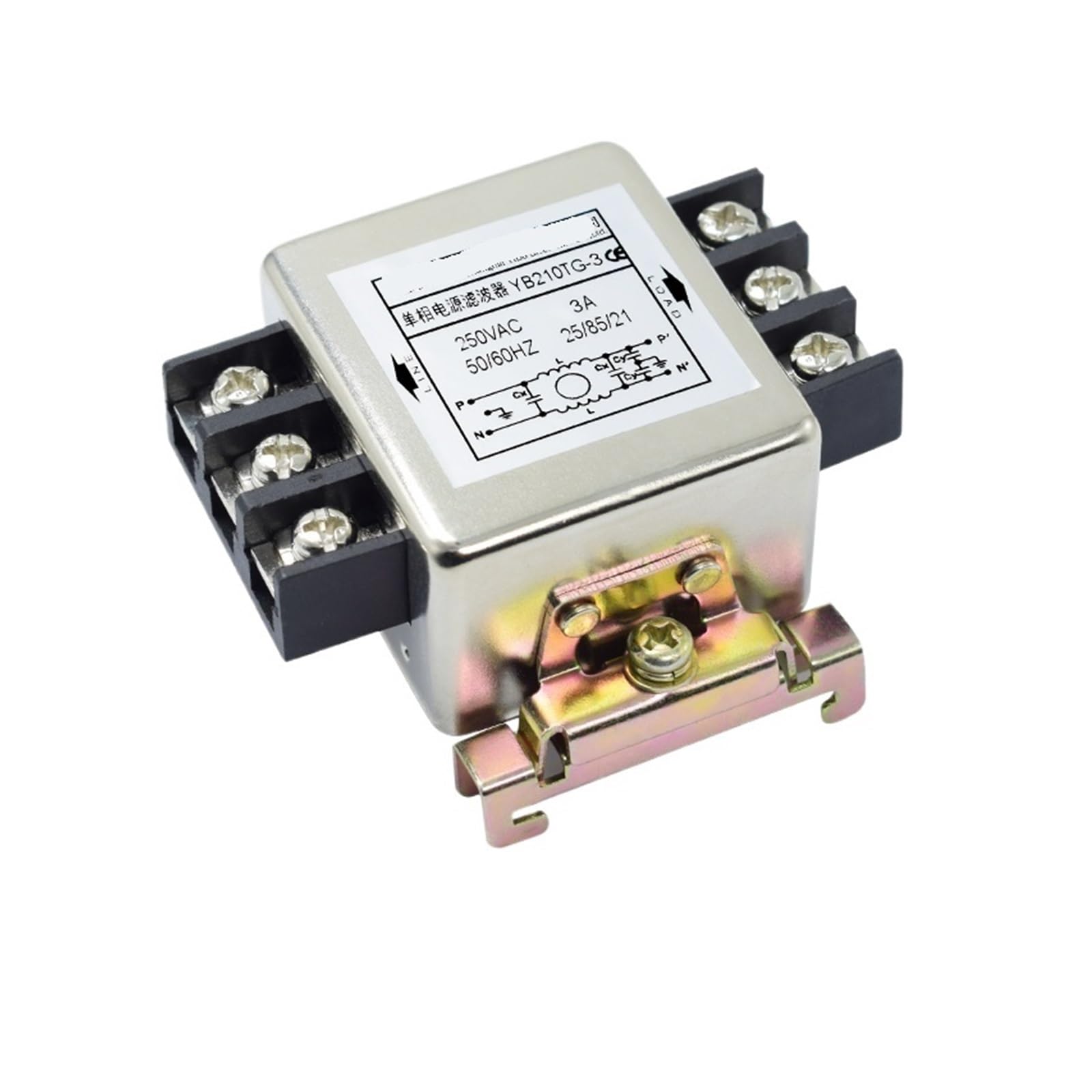 Filtro primario YB210TG-3A de carril din y carril monofásico antiinterferencias 220V