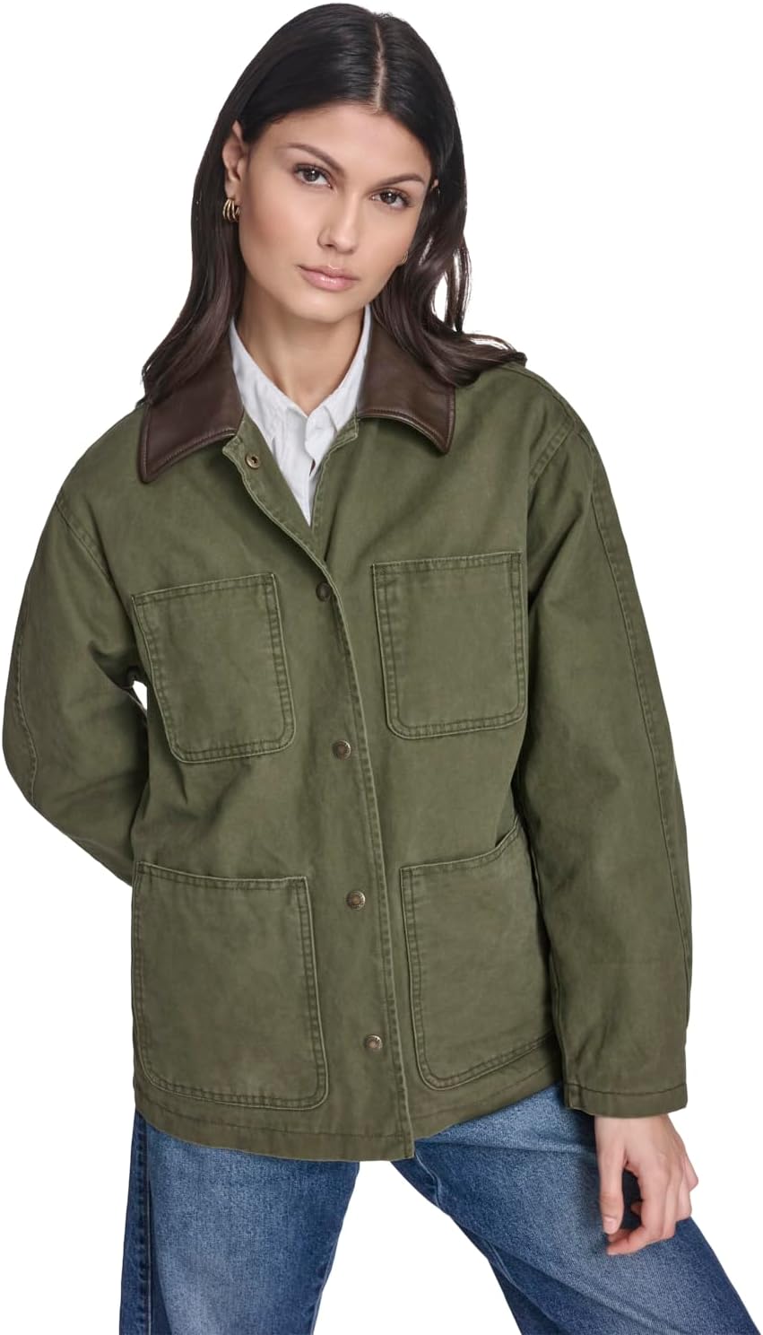 Levi's Women's 4-pocket Cotton Jacket With Laydown Collar