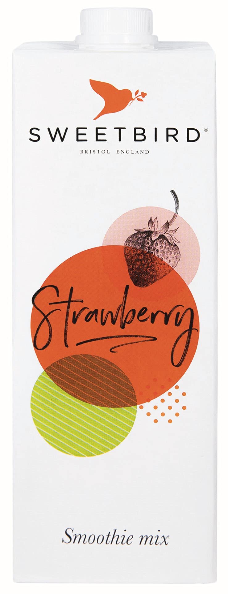 Sweetbird Strawberry Ice Blended Flavored Smoothie Mix – 1 Liter (Vegan, GMO Free, All Natural)