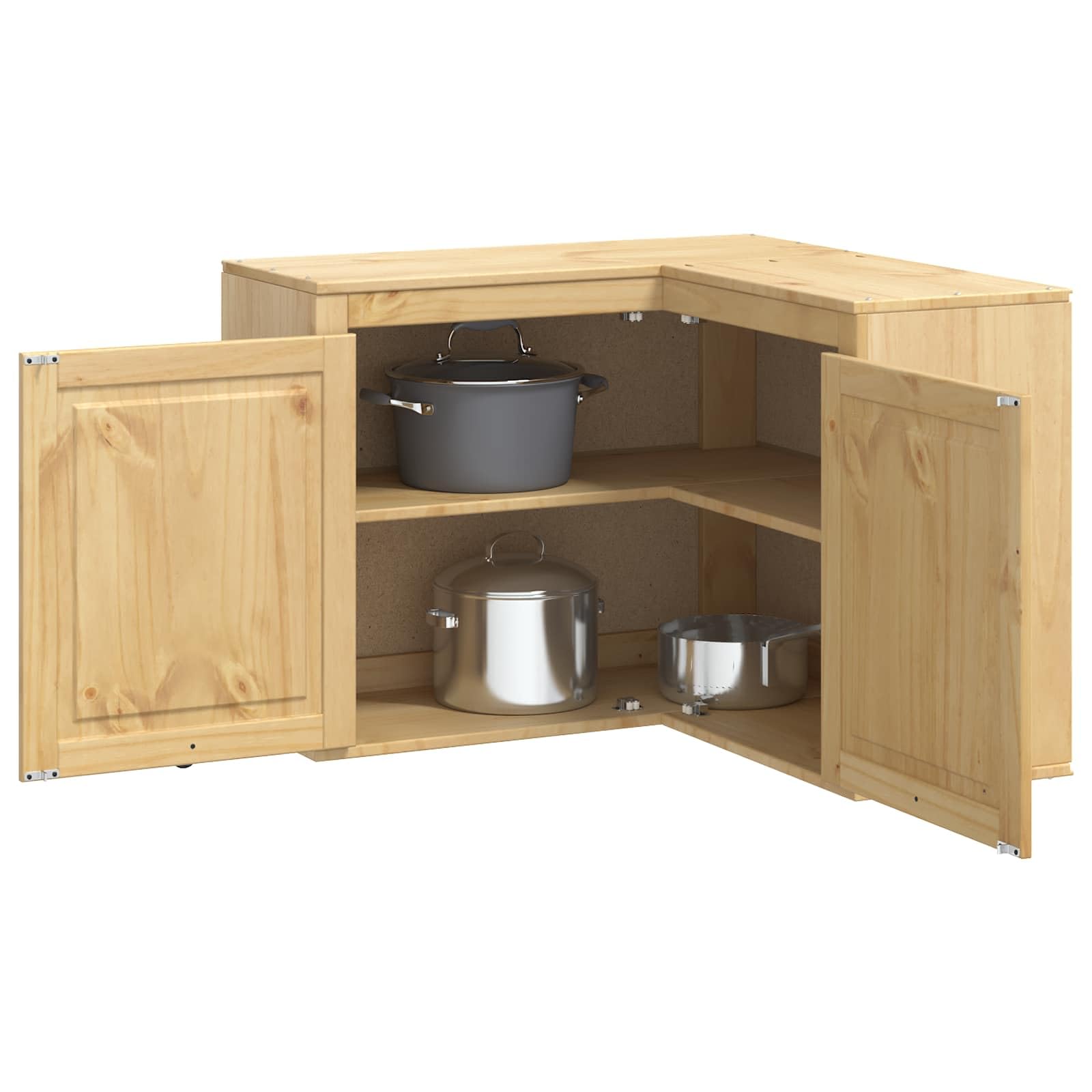 vidaXL Schrank mit Regal Honig 80 x 80 x 60 cm Massives Kiefernholz