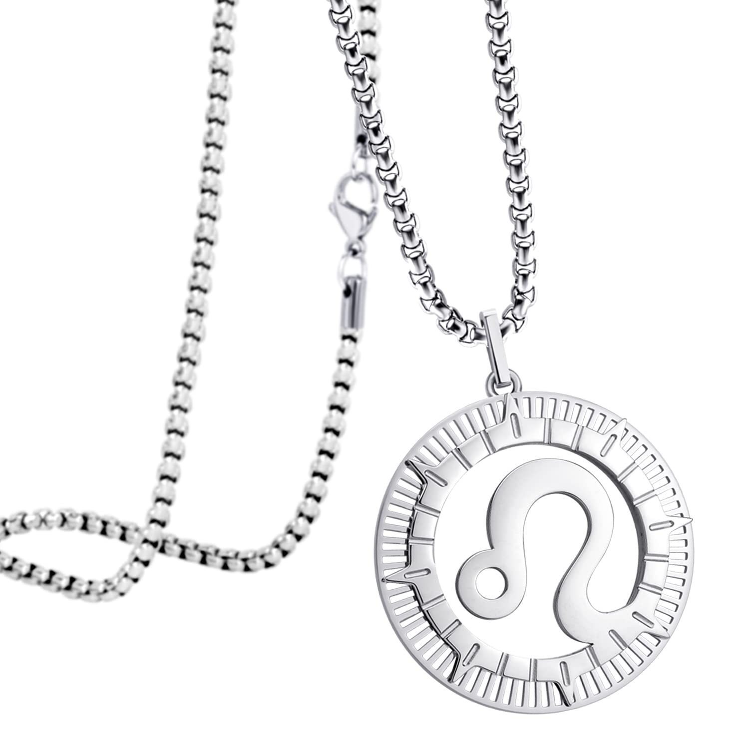 555Jewelry Stainless Steel Horoscope Zodiac Sign Necklace Pendant for Men & Women ‎