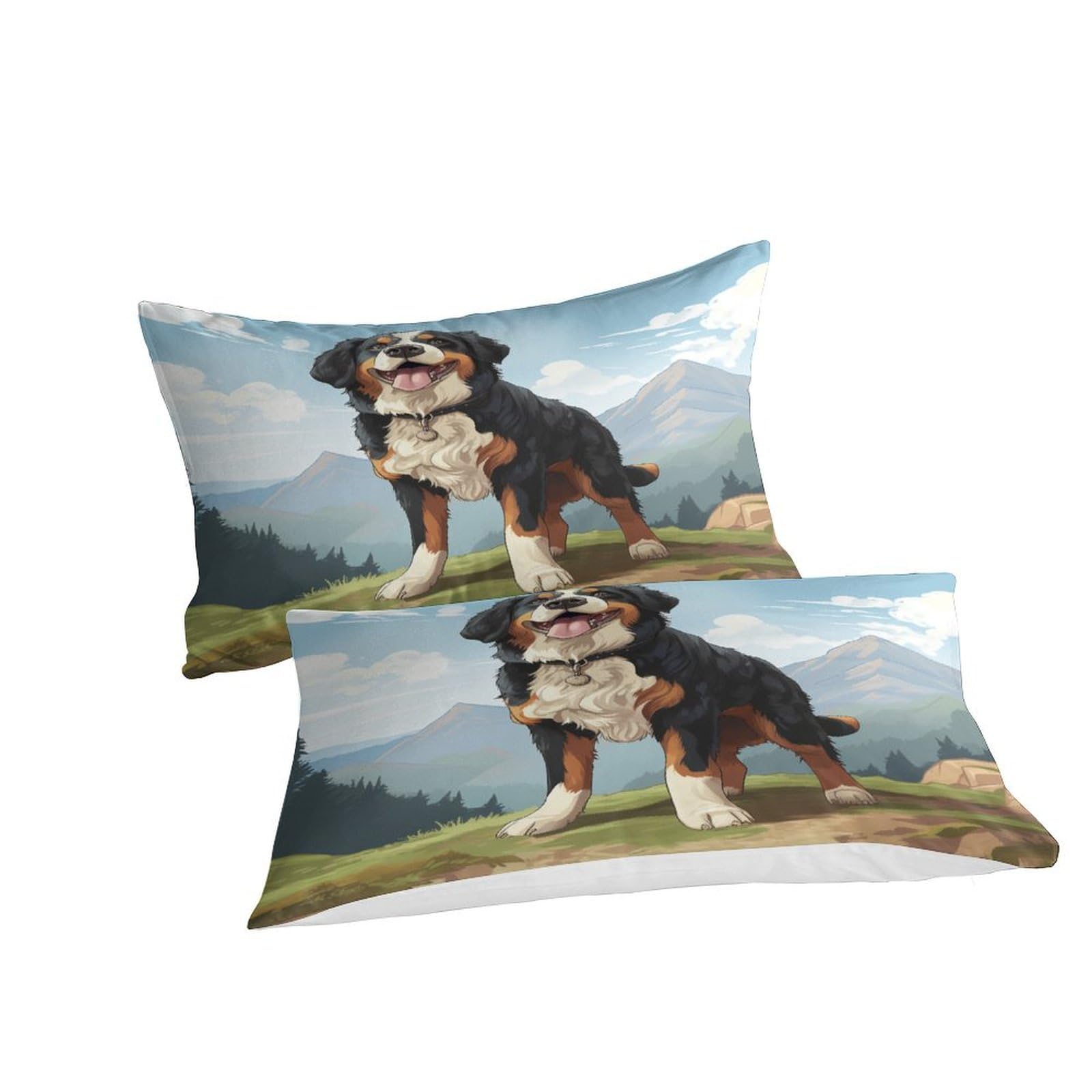 Set Biancheria Da Letto 3D Bernese Mountain Dog - Copripiumino Con Cerniera E Federe | Microfibra Leggera E Morbida