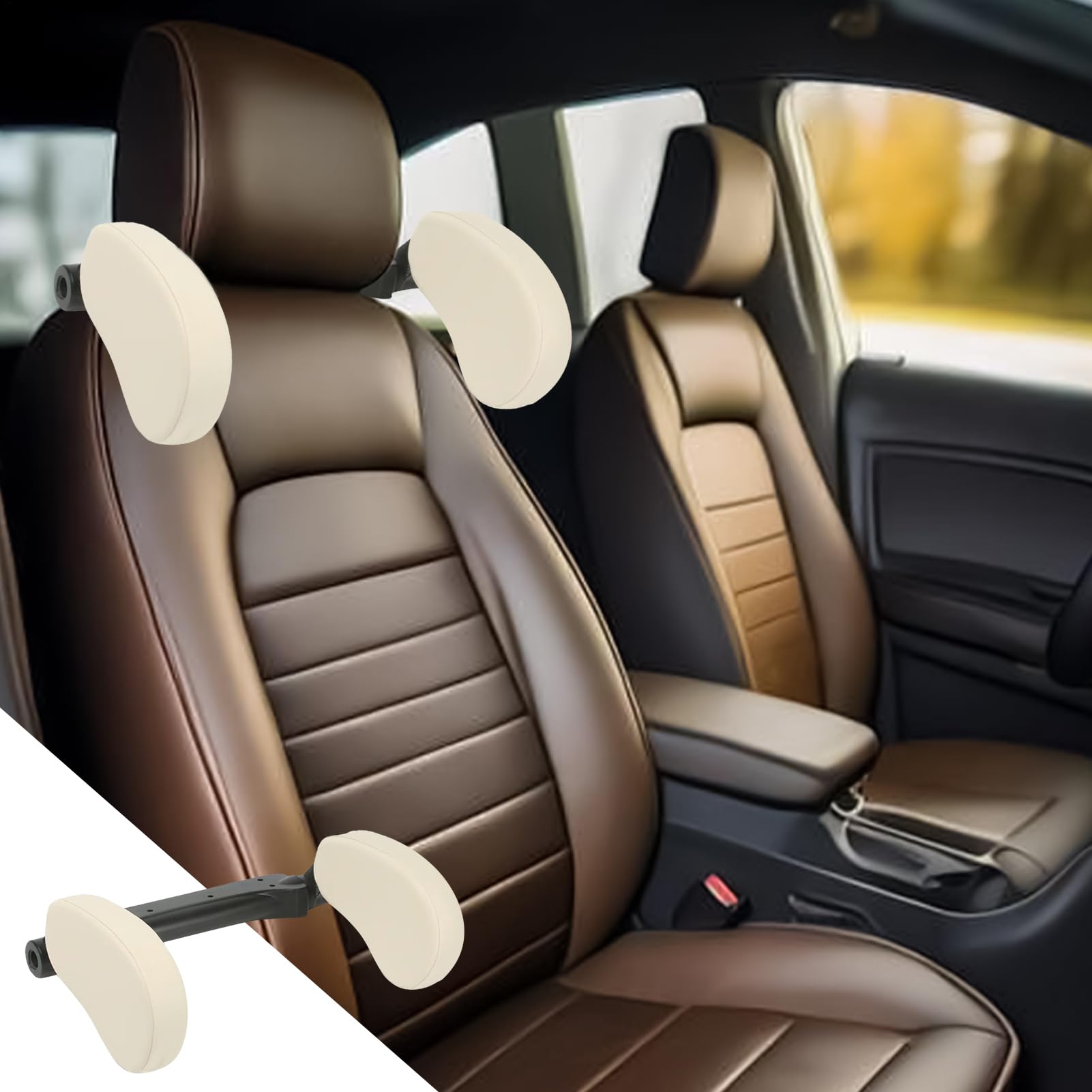 Poggia Collo Per Auto Supporto Regolabile, Design Confortevole E Smontabile | Sostegno Testa E Corpo Per Pendolarismo Quotidiano Lunghi Viaggi In Auto Road-Trip All'Aperto Routine Familiare Seduti