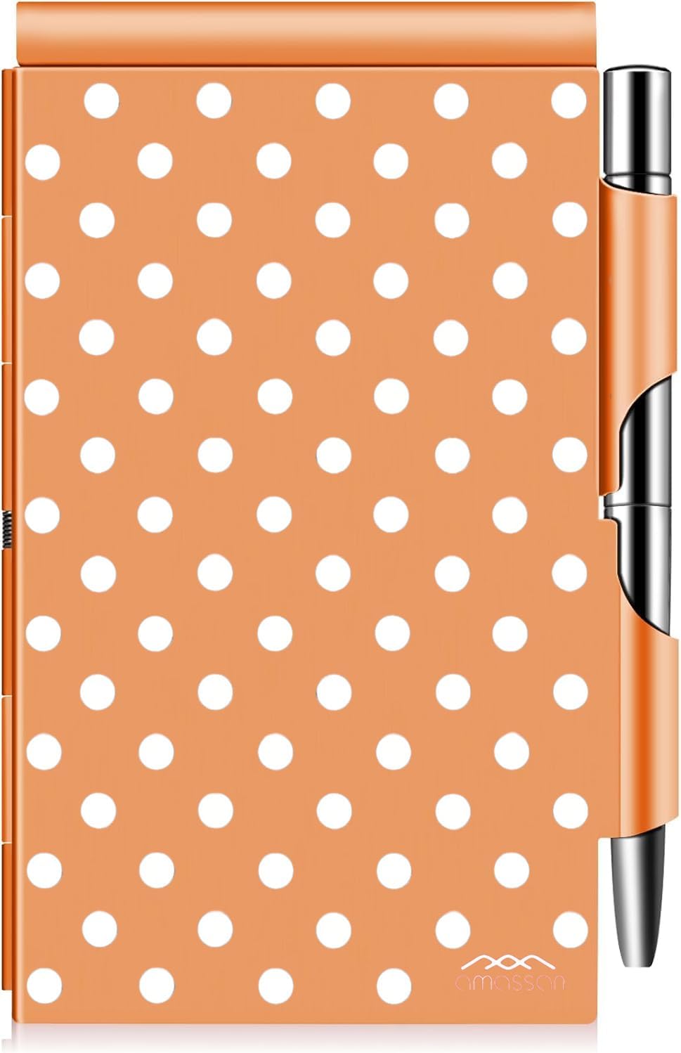 amassan Metal Pocket Notebook, Small Pocket Notepad Aluminum Note Case with Mini Metal Pen and 60-Page Sheets โฆ (Silver Stripes)