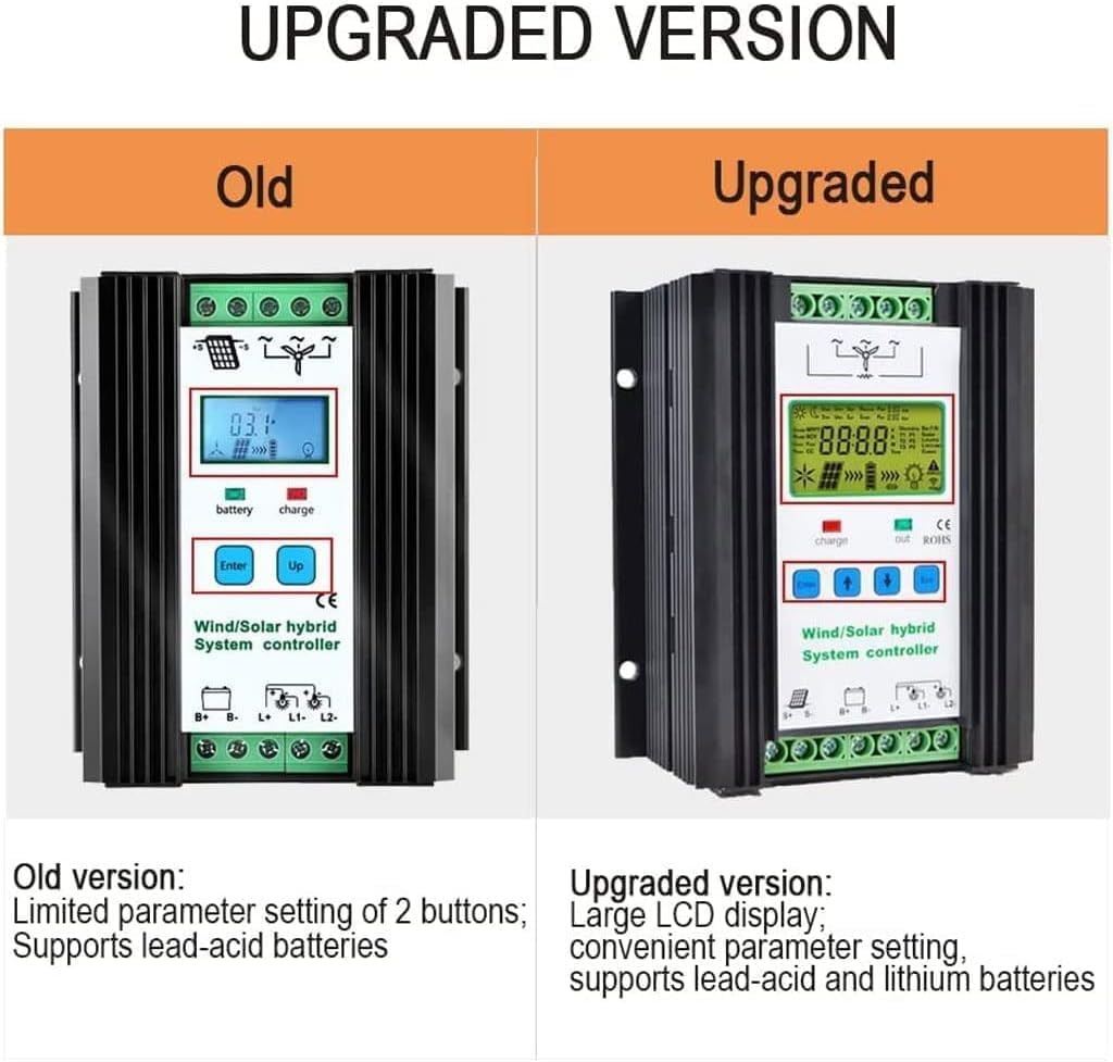 Wind Photo voltaic Hybrid Cost Controller with LCD Show 3000W,24V/48V Automated Wind and Photo voltaic Cost Controller, 1500W Wind + 1500W Photo voltaic Wind Energy Equipment Clever Regulator,3000W