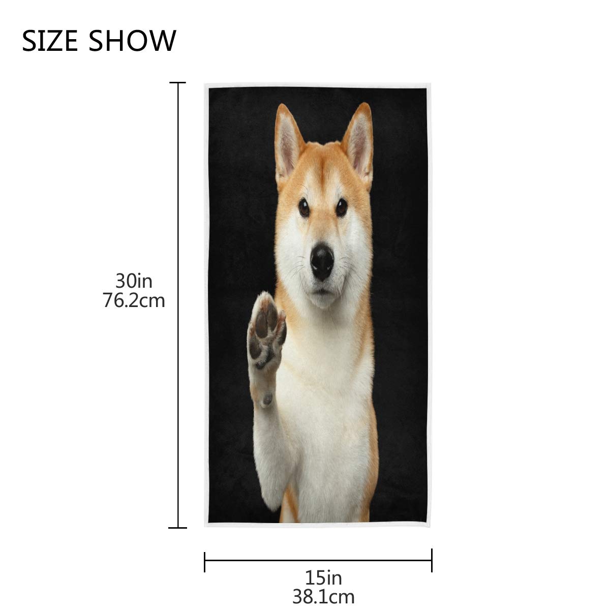 GIGIJY - Toalla de mano suave y absorbente, diseño de perro Shiba Inu (1 juego de 4 unidades) para adultos niños y niñas 76 x 38 cm
