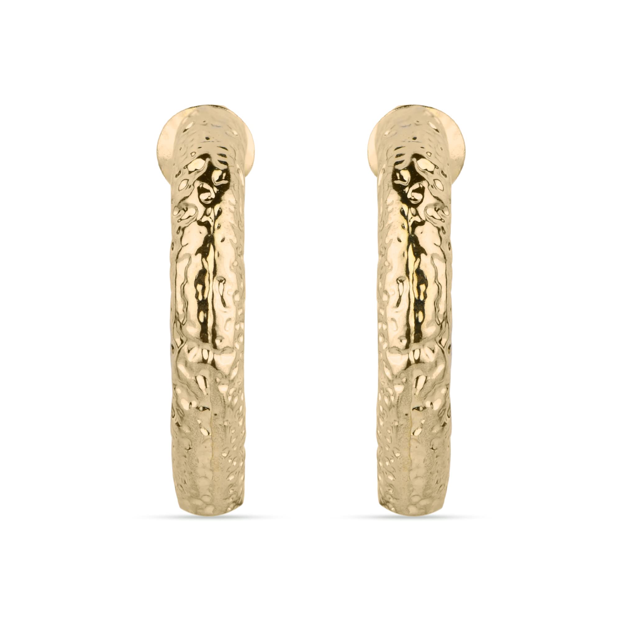 London Textured Tube Hoops Earring