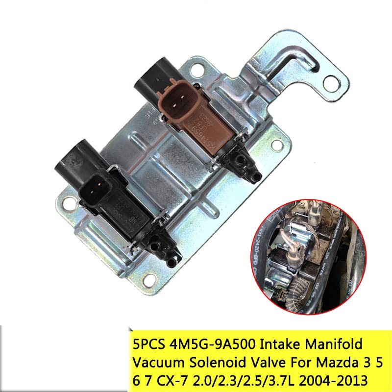 Valvola di controllo dell'automobile 5PCS K5T81777 Collettore di Aspirazione Runner Elettrovalvola Vuoto Solenoide for 3 5 6 CX-7 LF821874 K5T46597 4M5G-9A500 K5T81297