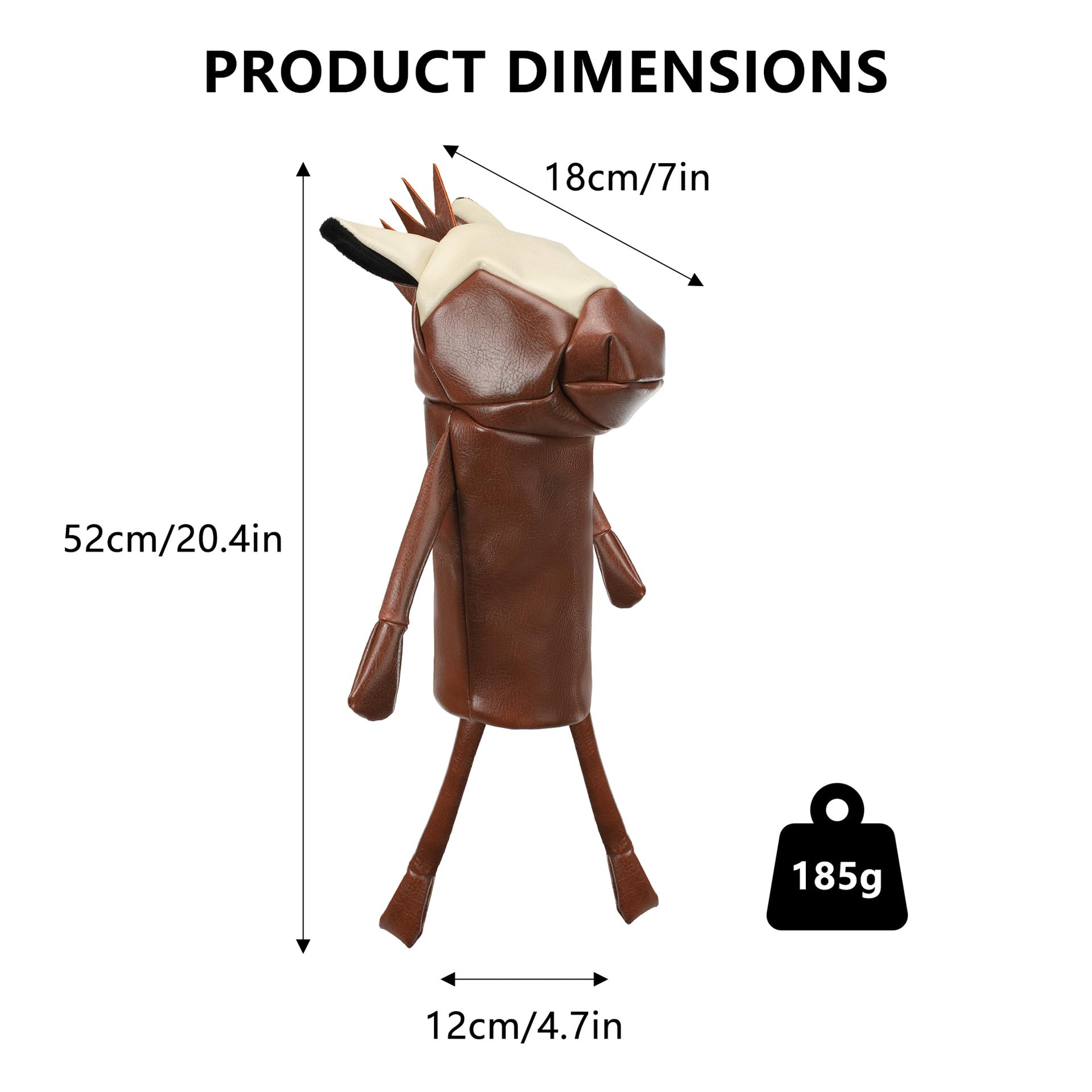 Funda para cabeza de conductor de golf para conductores de 460 cc, divertida cubierta de palo de golf de caballo, cubierta de cabeza de madera sintética con forro de felpa suave, cubierta