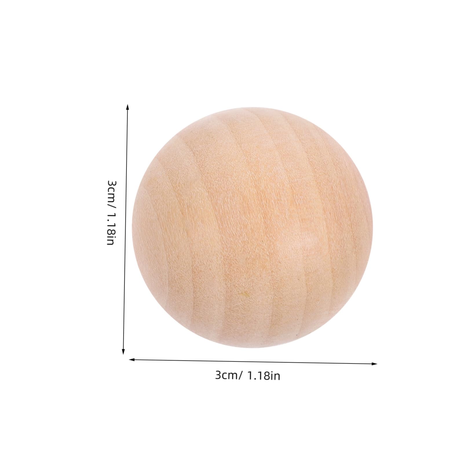 Bolas Redondas sin Agujero 30 Piezas, de Madera de Loto