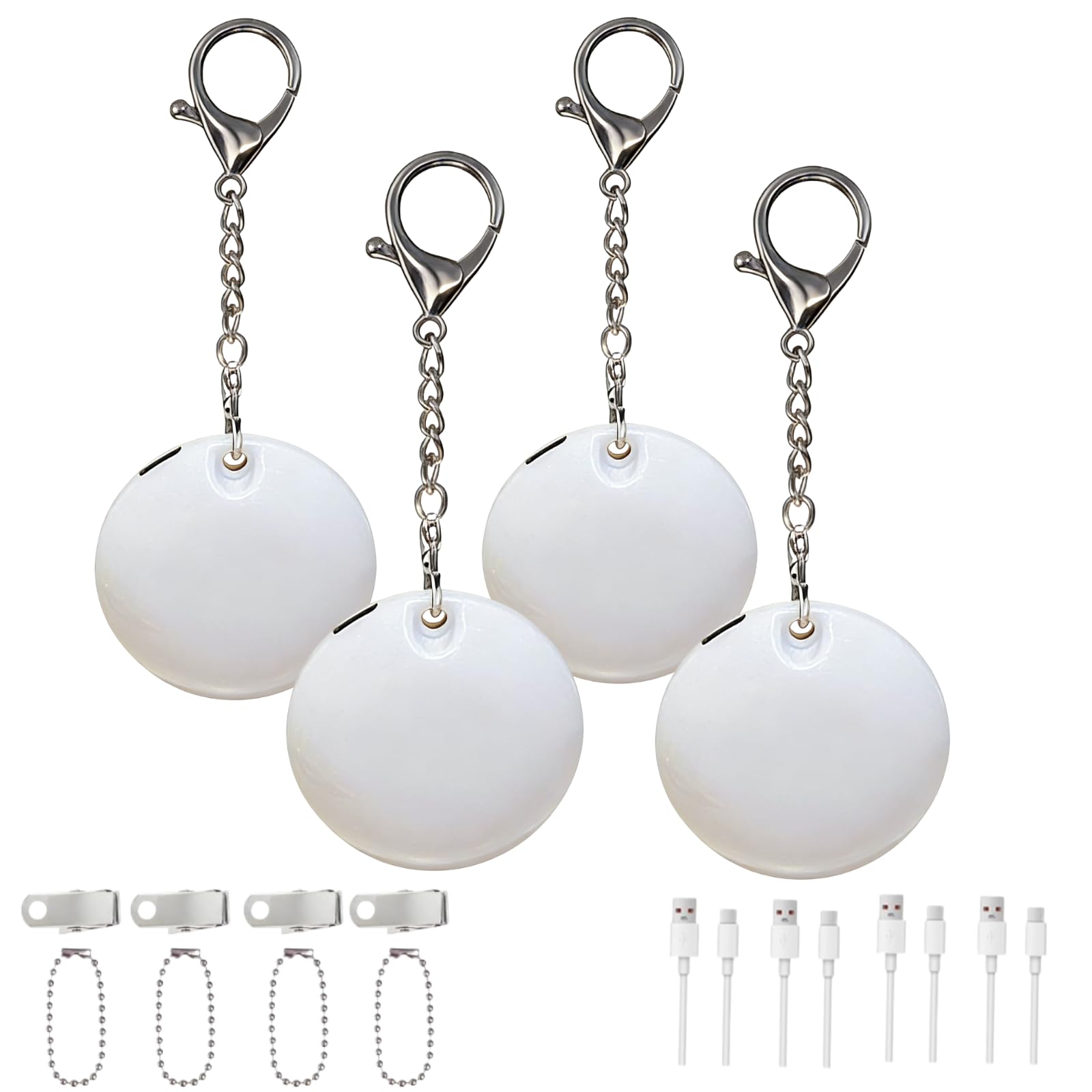 Hi-Y2kgirls Women's 4Pcs-Round 4Pcs Purse Glow Heart Light, Love Keychain Handbag Light With Led Automatic Sensor And Motion Activation, Rechargeable Heart Shaped Purse Lamp For Girls Mother Friends (4Pcs-Round)