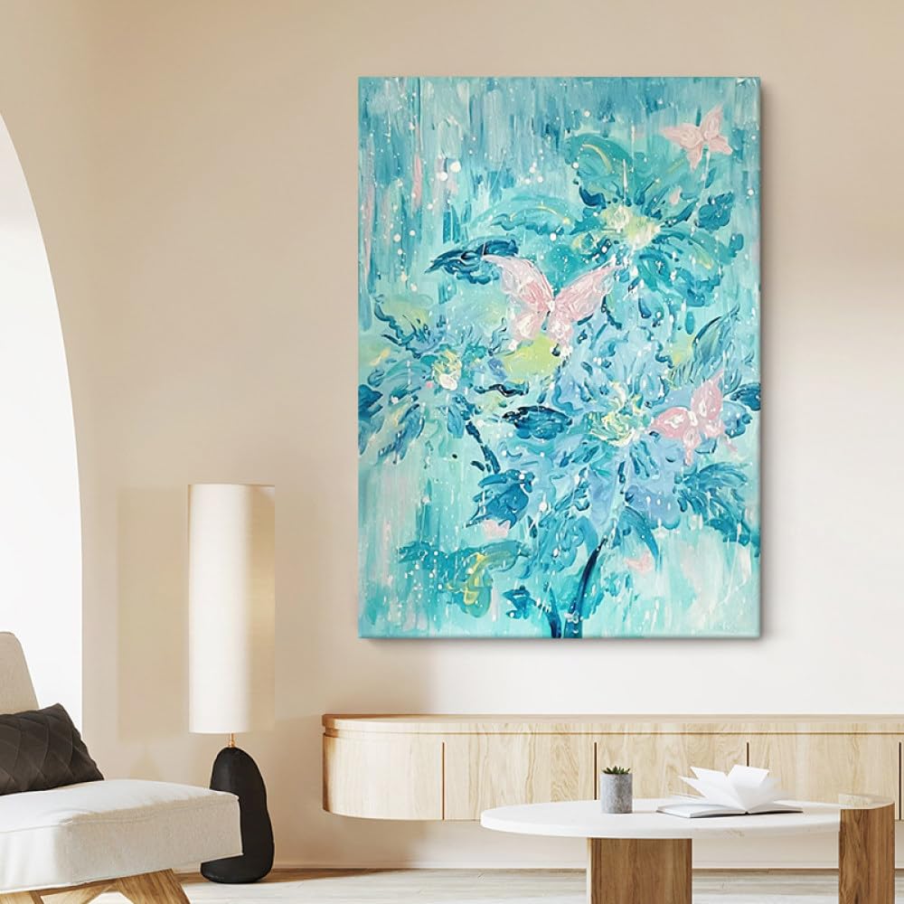 Peinture de texture de papillon bleu pour sublimer le fond de votre canapé