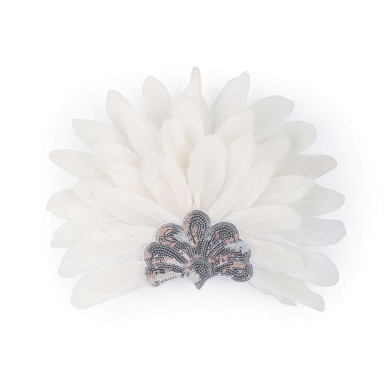 Bandeau à plumes pailletées pour femme avec bande élastique pour carnaval, fête, spectacles et événements spéciaux (comme indiqué)