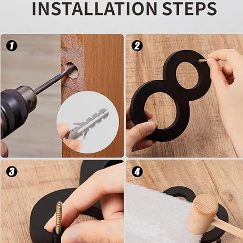 Miniatura 6 de Número de casa flotante de 5 pulgadas, números de casa modernos, número de puerta de jardín con kit de clavos, letrero de dirección de calle, número