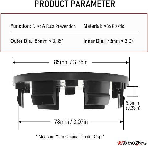 Miniatura 2 de Juego de 4 tapas centrales de rueda de coche de 85 mm (3.35 in)3.071 in (3.07 pulgadas) para Titan (2004-2012) Armada (2004-2012) #40342-7S500