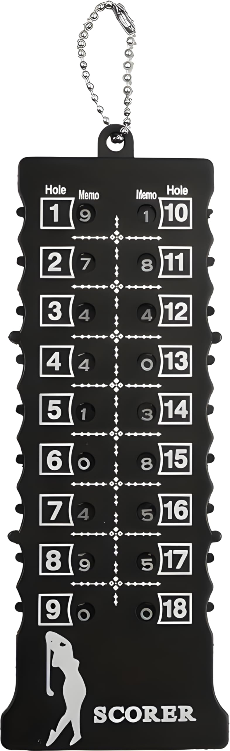Stripe Golf Score Counter 18 Holes - With Clip for Golf Bag - Compact Stroke Counter - Gift Golfer