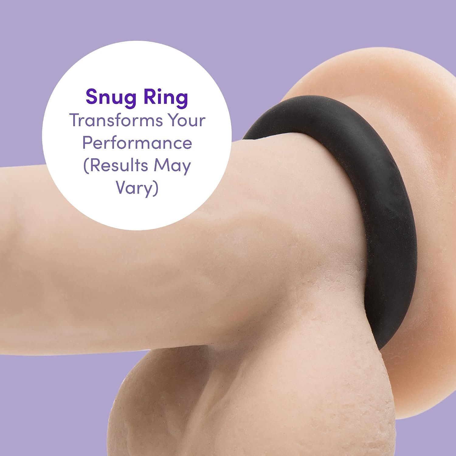 Lovehoney Donut Cock Ring Sex Toys for Men | Ultra Thick Stretchy Penis Ring for Longer Lasting Stronger Erections | Male Sexual Pleasure Tools for Enhancing Erections | Couples Sex Toys | Black