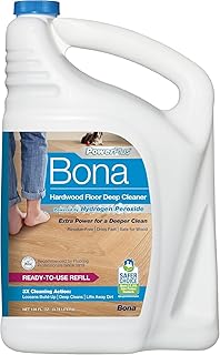 PowerPlus Hardwood Floor Deep Cleaner Refill - 128 fl oz - Refill for Bona Spray Mops and Spray Bottles - Residue-Free Floor Cleaning Solution for Wood Floors