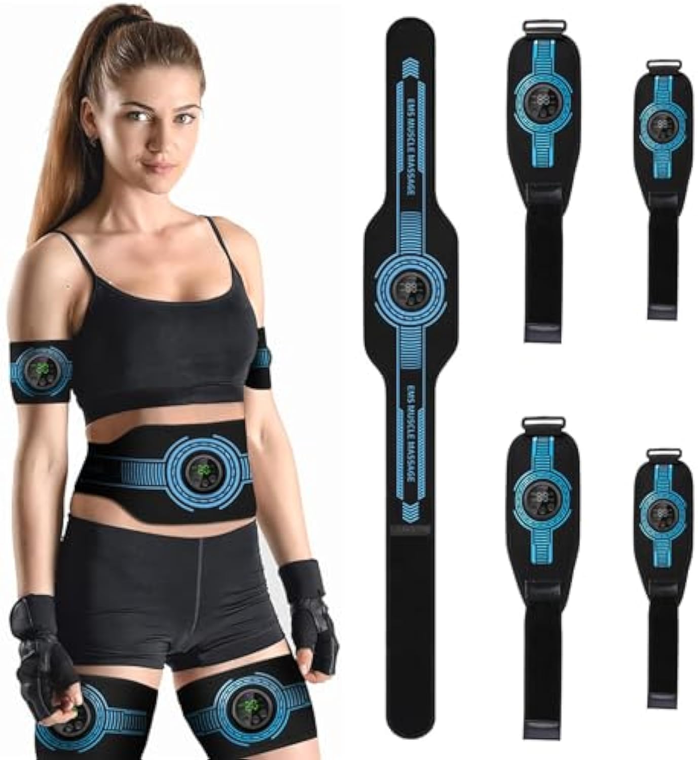 NALACAL Abs Stimulator Muscle Toner, Abdominal Toning Belt Muscle Toner Fitness Training Gear, Electronic Muscle Stimulator, Ab Machine Trainer for All Body, Portable Muscle Trainer