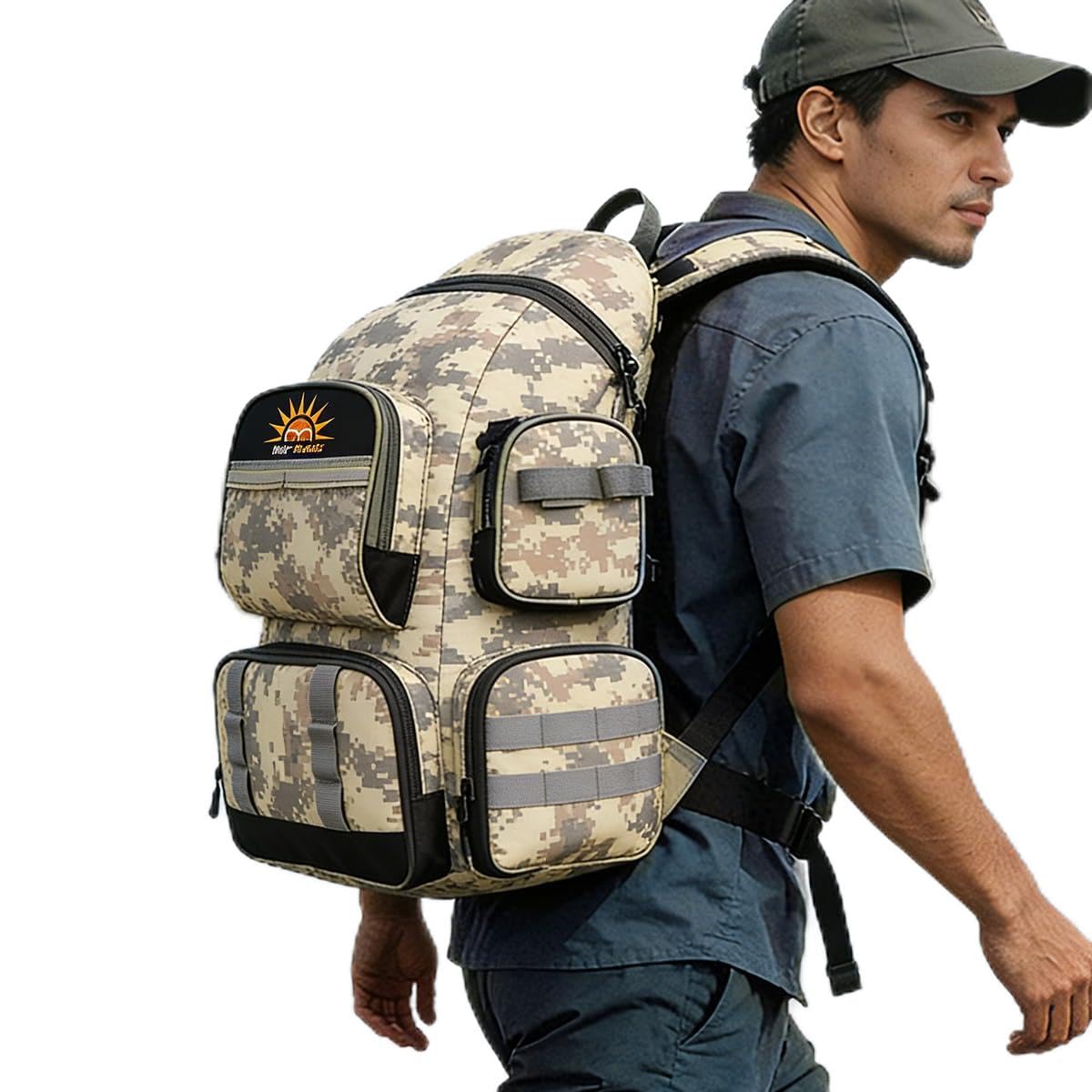 ミリタリーG.I PHONE Mochila 55L de Pesca e Camping, Grande Capacidade, Resistente para