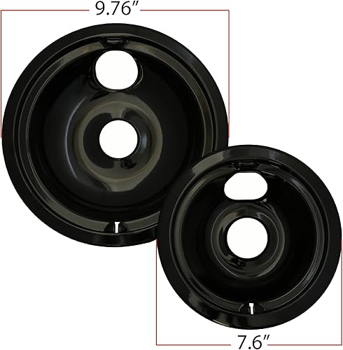 Miniatura 2 de Kitchen Basics 101 Bundle WB31M20 and WB31M19 Porcelain Drip Pan and WB30T10074 WB30T10078 Electric Range Surface Element Burners Replacement for GE